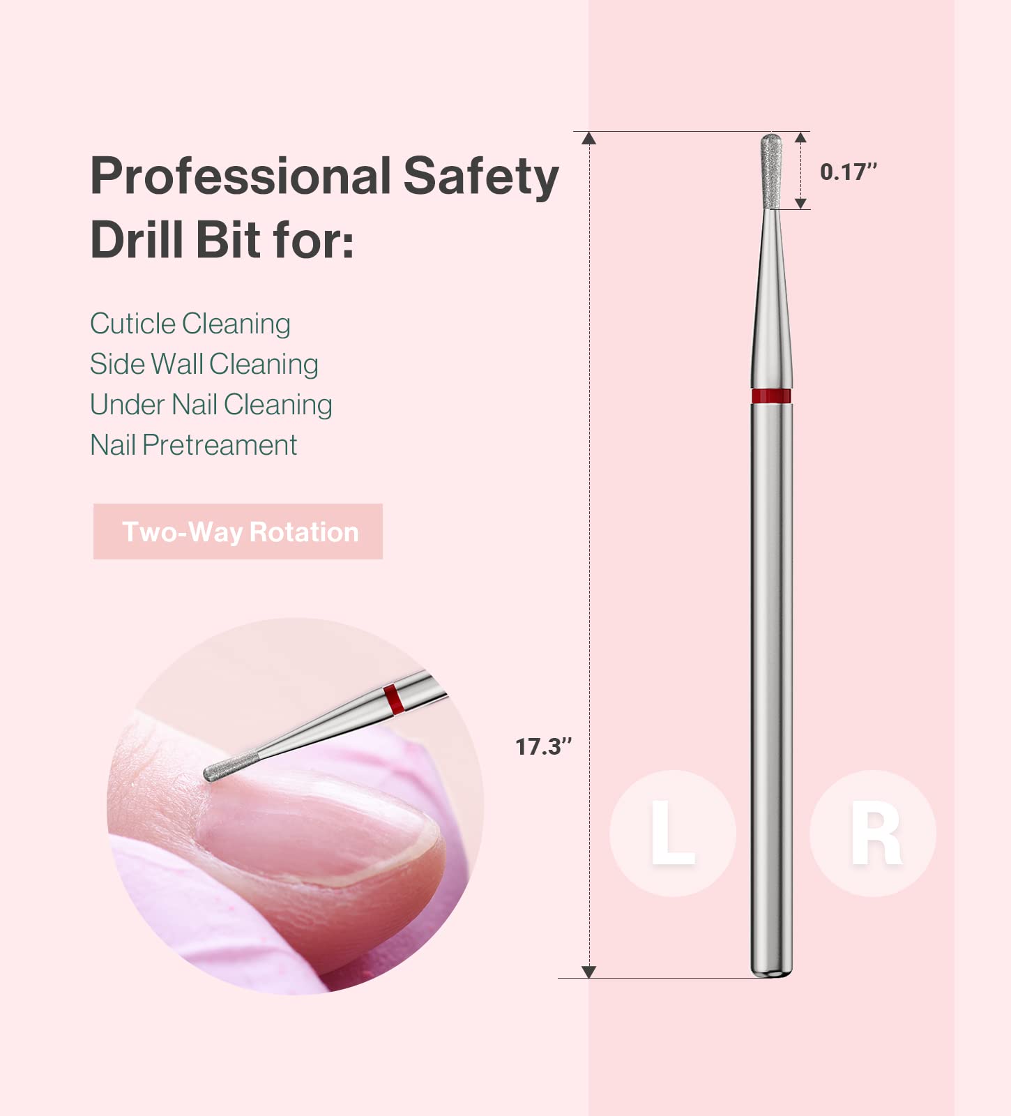 Pear Shape Carbide Diamond Under Nail Cleaner Nail Drill Bit