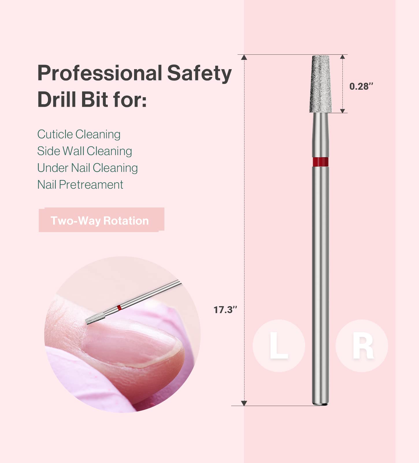 3mm Short Tapered Barrel Carbide Diamond Under Nail Cleaner Nail Drill Bit