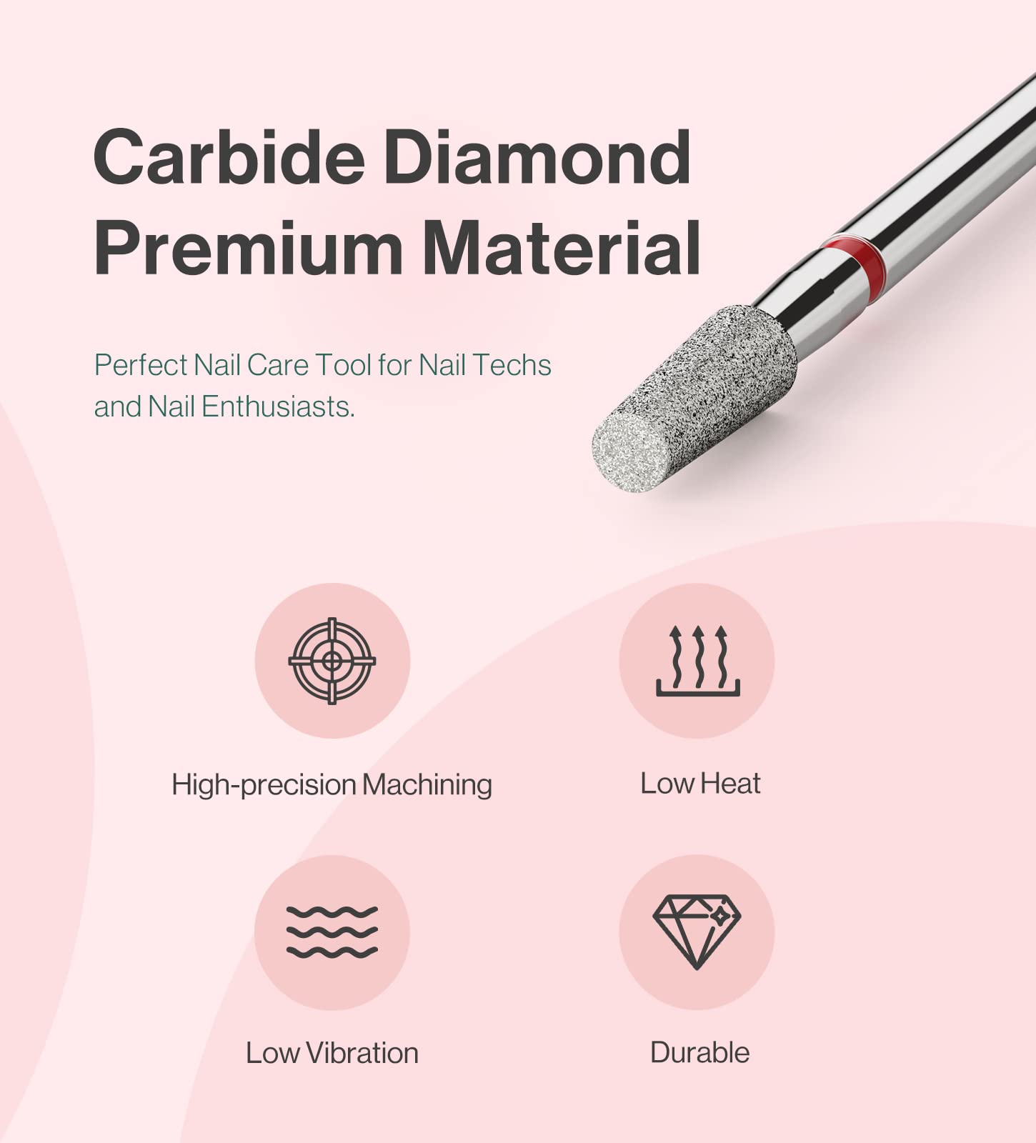 3mm Short Tapered Barrel Carbide Diamond Under Nail Cleaner Nail Drill Bit