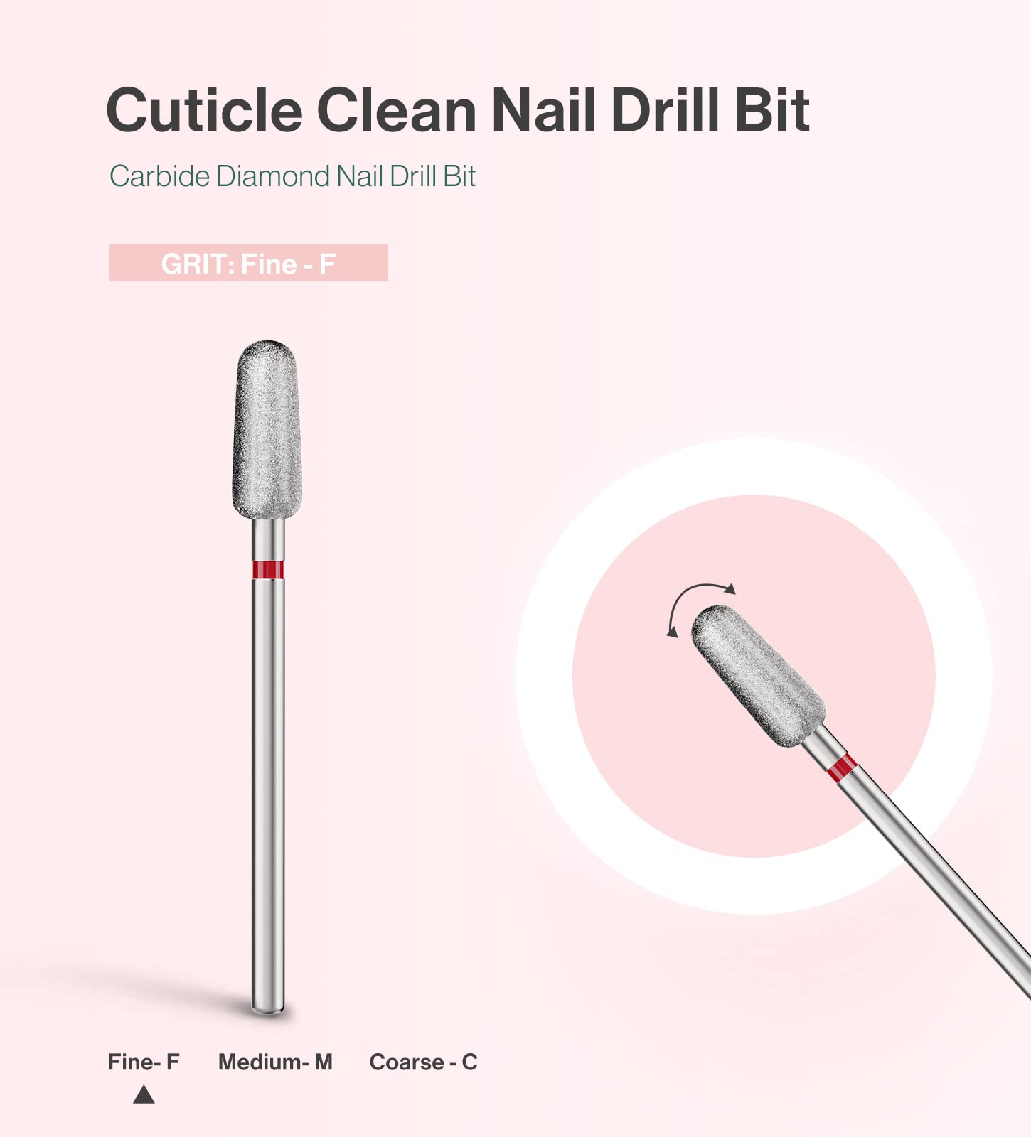 5mm Round Tapered Carbide Diamond Under Nail Cleaner Nail Drill Bit