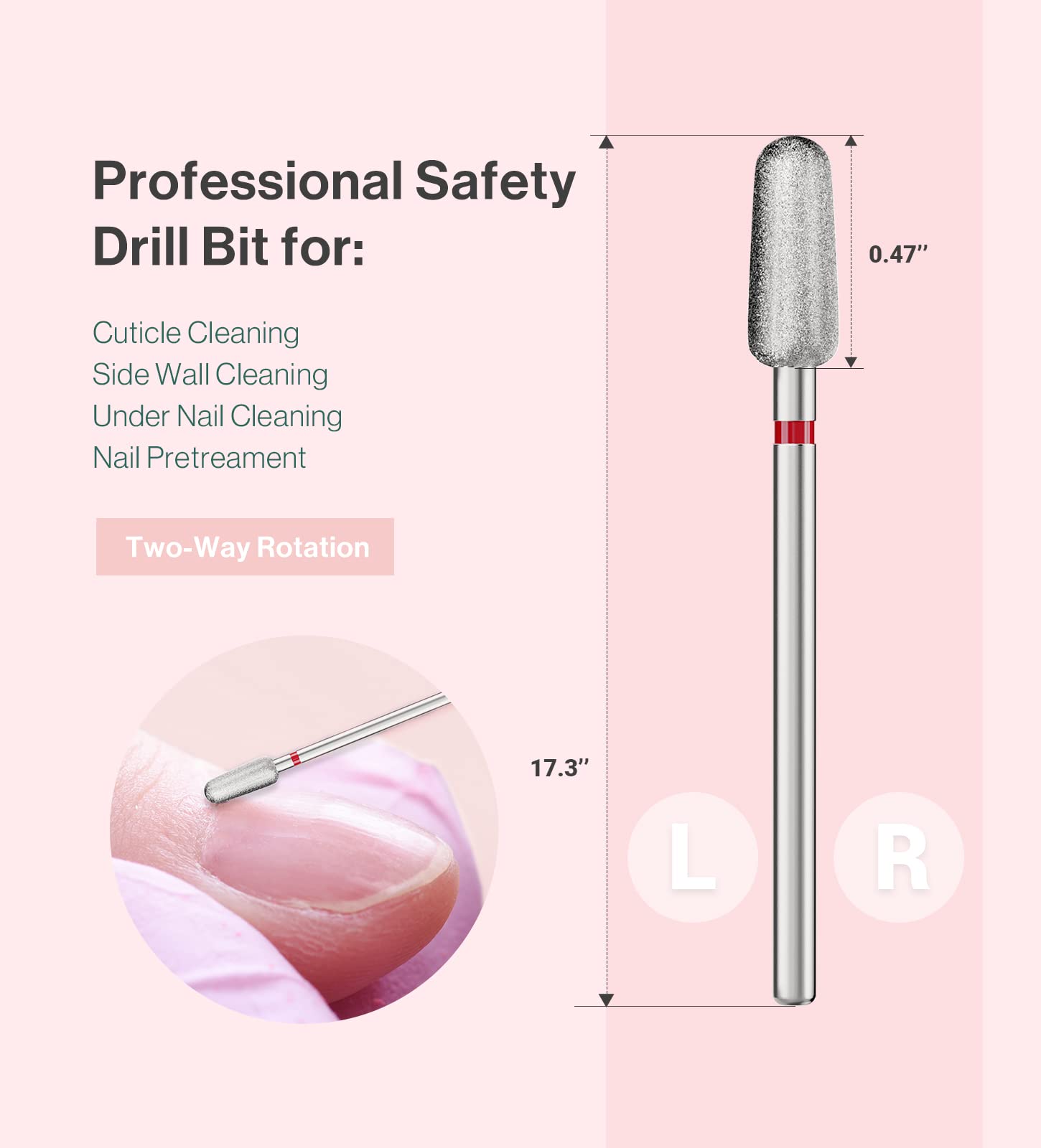 5mm Round Tapered Carbide Diamond Under Nail Cleaner Nail Drill Bit