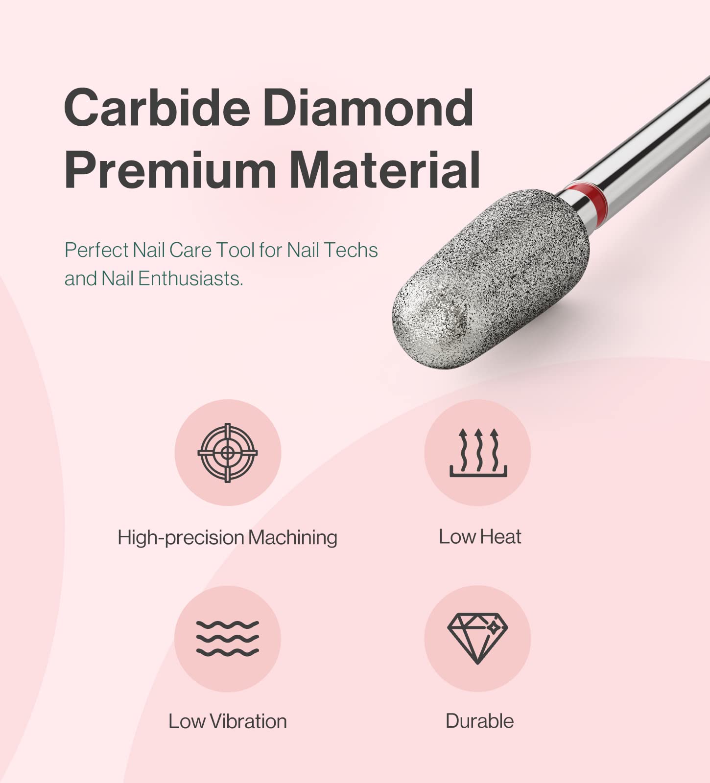 5mm Round Tapered Carbide Diamond Under Nail Cleaner Nail Drill Bit