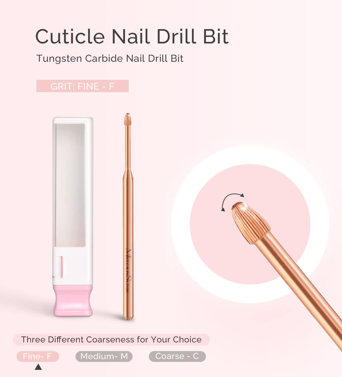 Tungsten Carbide Cuticle Cleaner Nail Drill Bit-Fine(1pc)