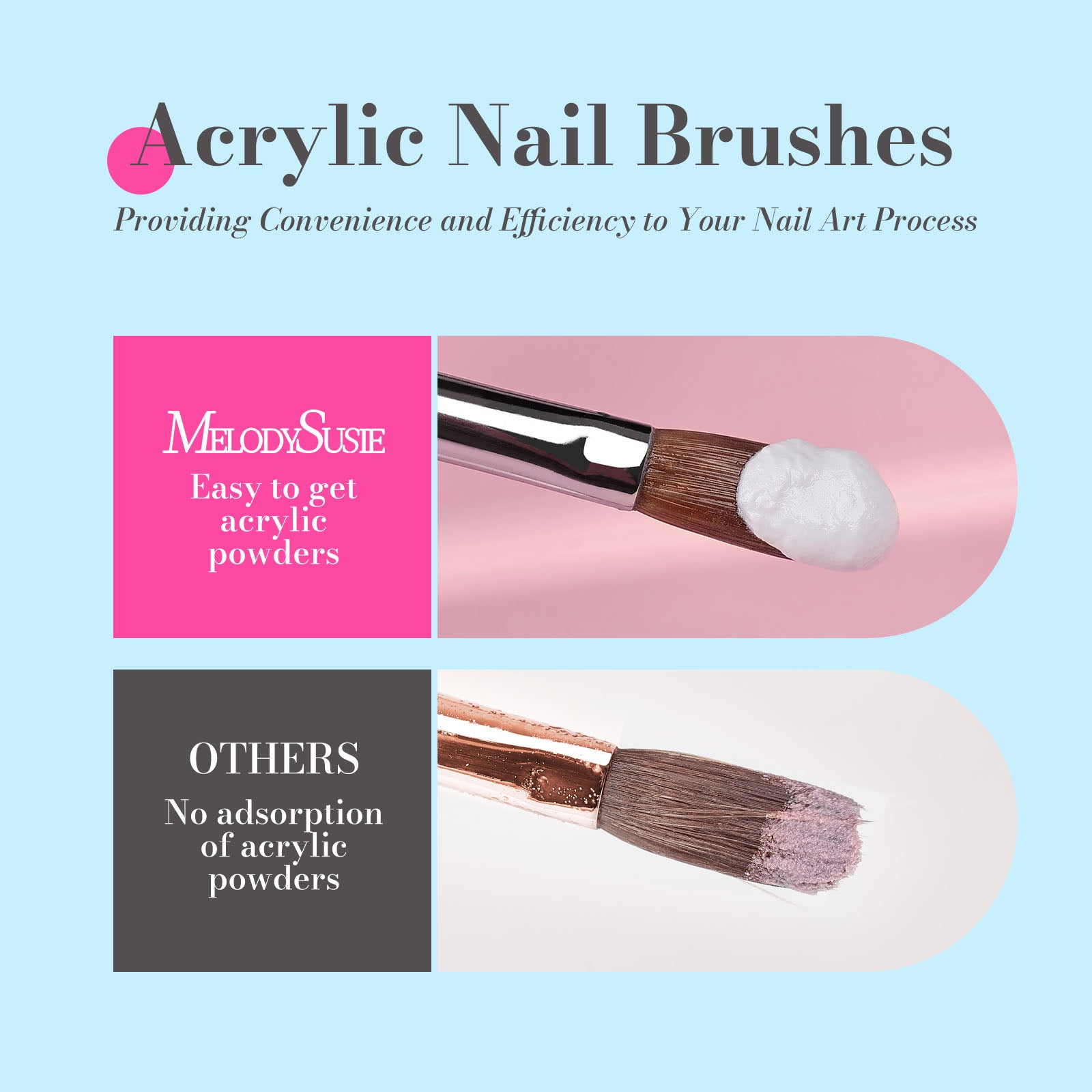 Acrylic Nail Brush Set (3Pcs) - Blue