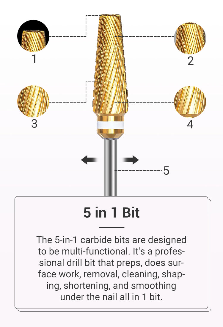 5 in 1 nail drill bit