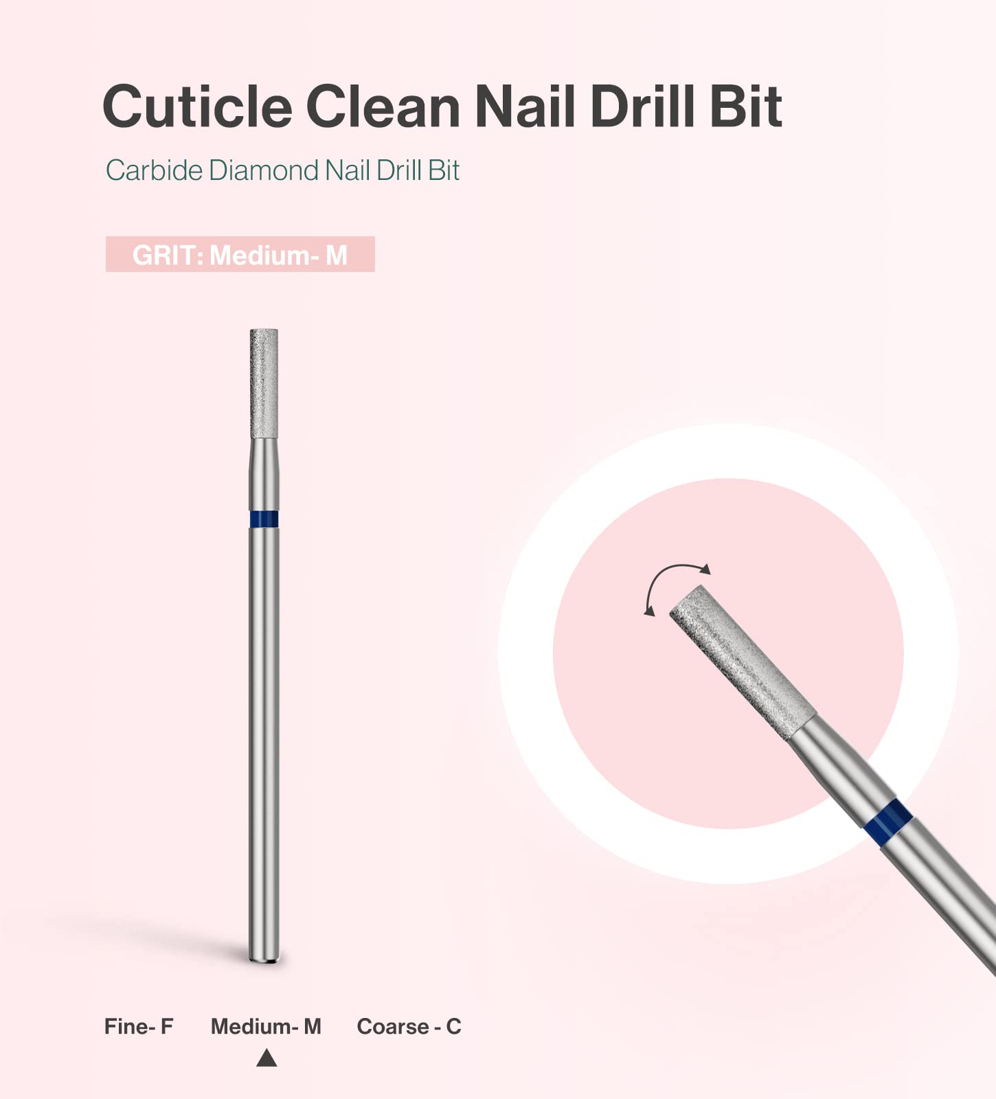 2mm Barrel Shape Carbide Diamond Under Nail Cleaner Nail Drill Bit