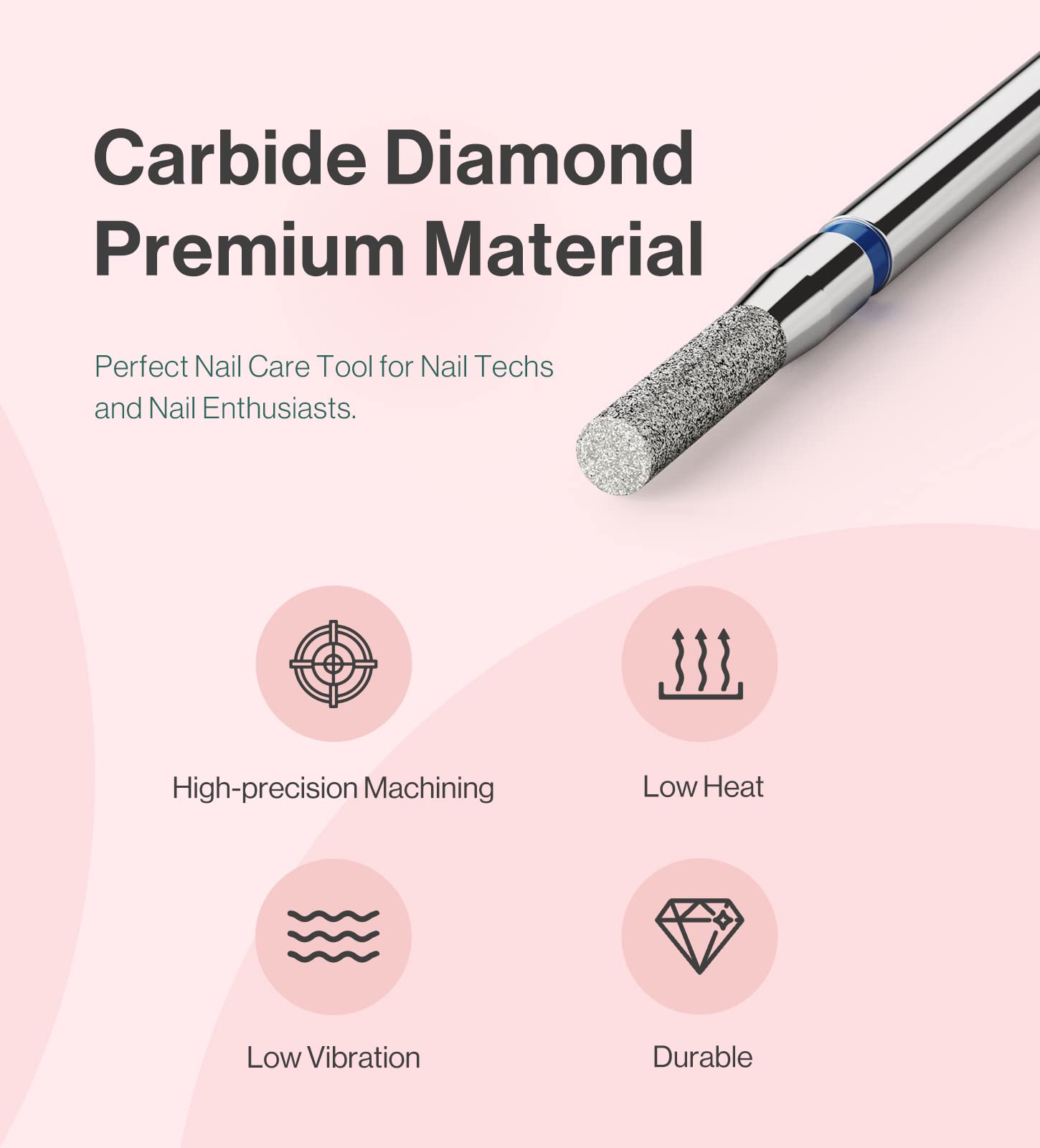 2mm Barrel Shape Carbide Diamond Under Nail Cleaner Nail Drill Bit