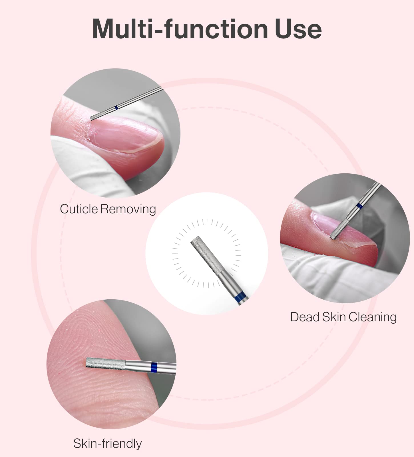 2mm Barrel Shape Carbide Diamond Under Nail Cleaner Nail Drill Bit