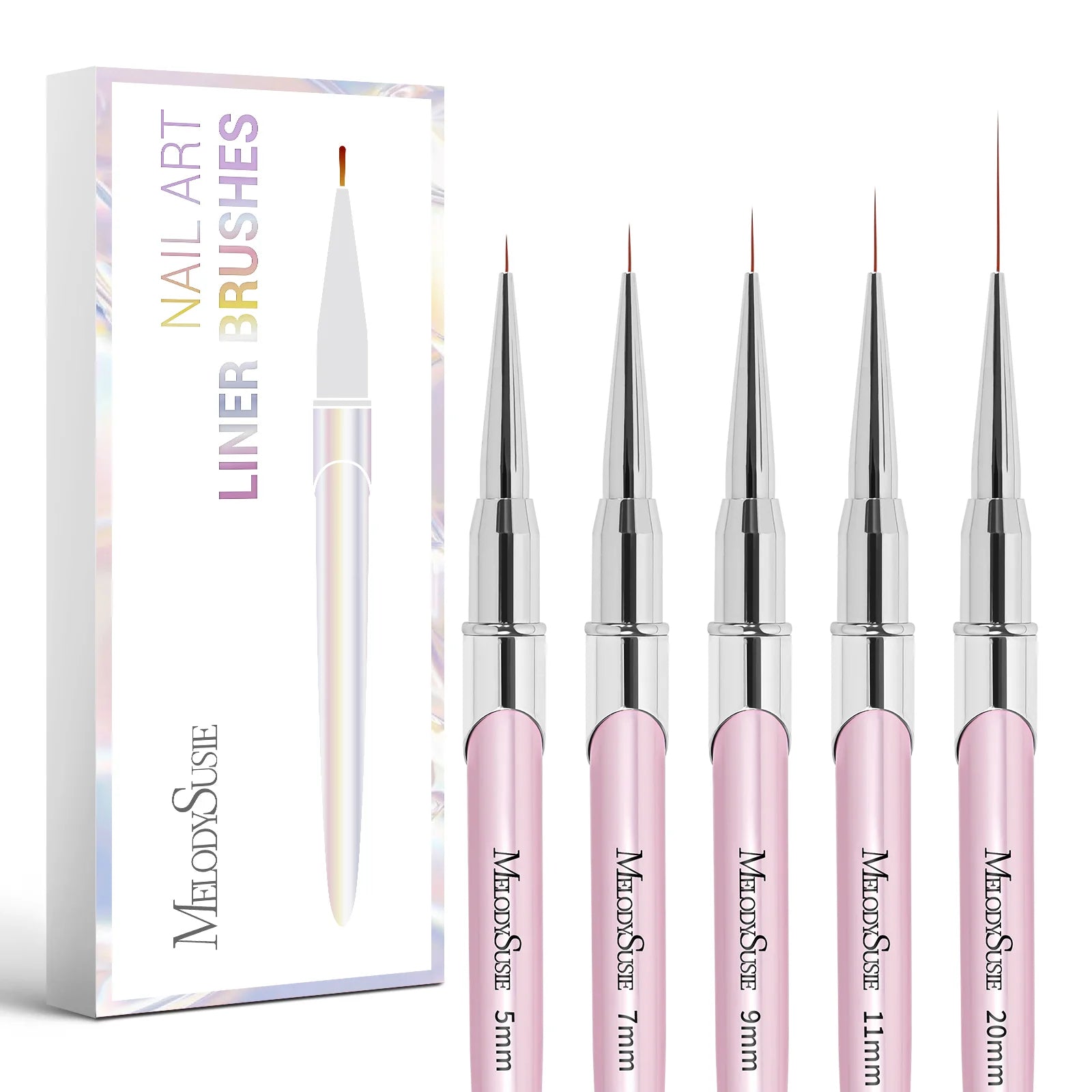 Acrylic Nail Brush Set (3Pcs) - Pink