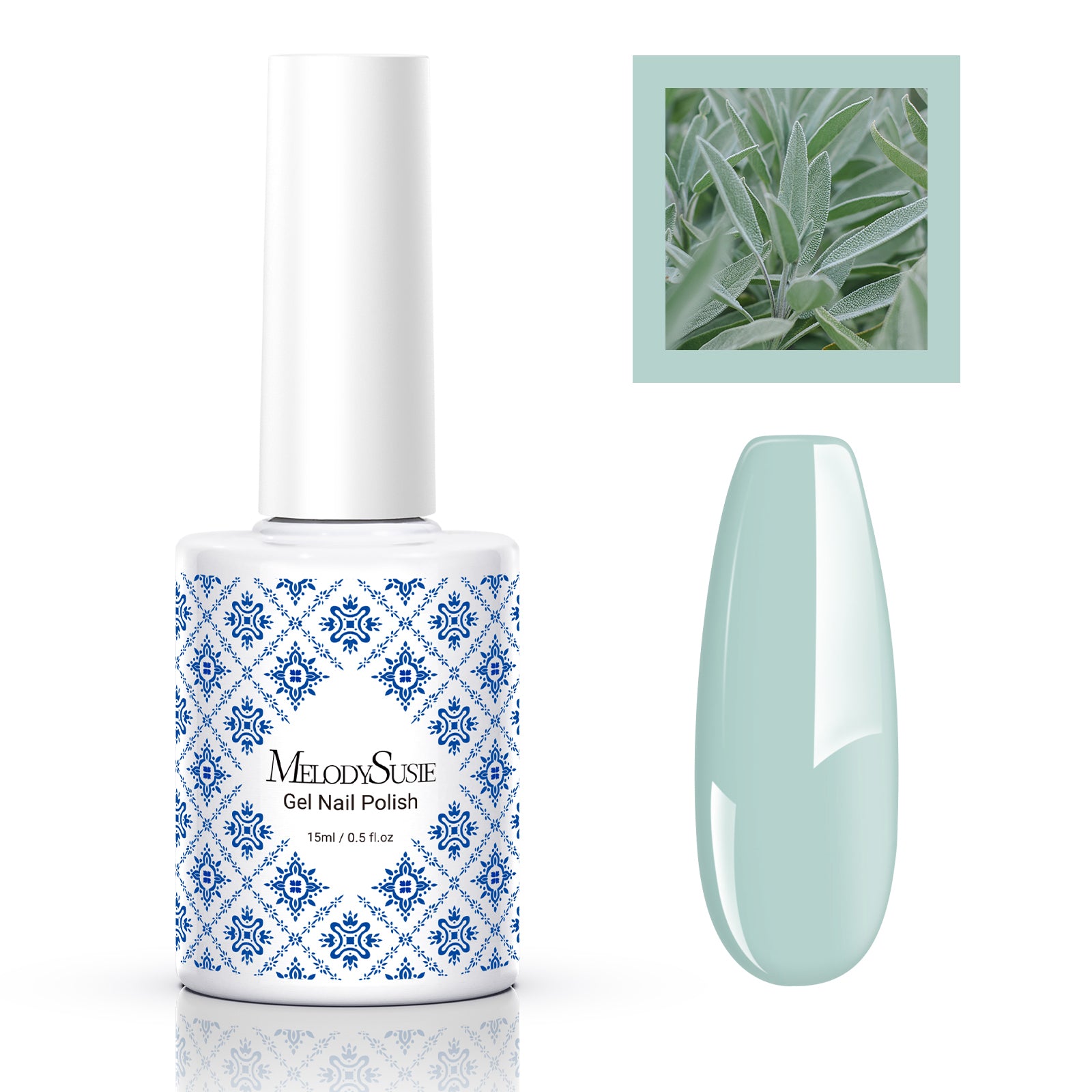 Fleurwee HEMA-Free & HPMA-Free & TPO-Free Gel Nail Polish Plant-based 0.5 fl oz/15ml - P07 Sage Green