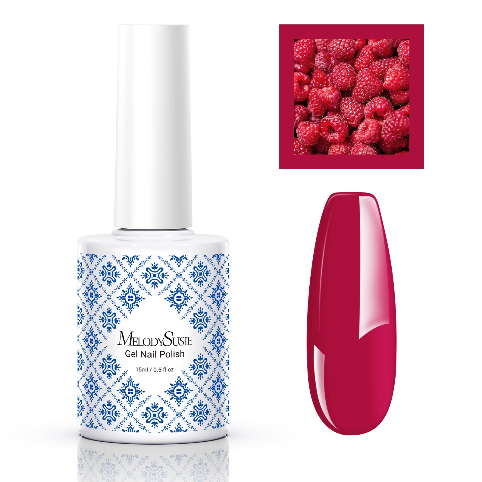 Fleurwee HEMA-Free & HPMA-Free & TPO-Free Gel Nail Polish Plant-based 0.5 fl oz/15ml - P22 Raspberry Red