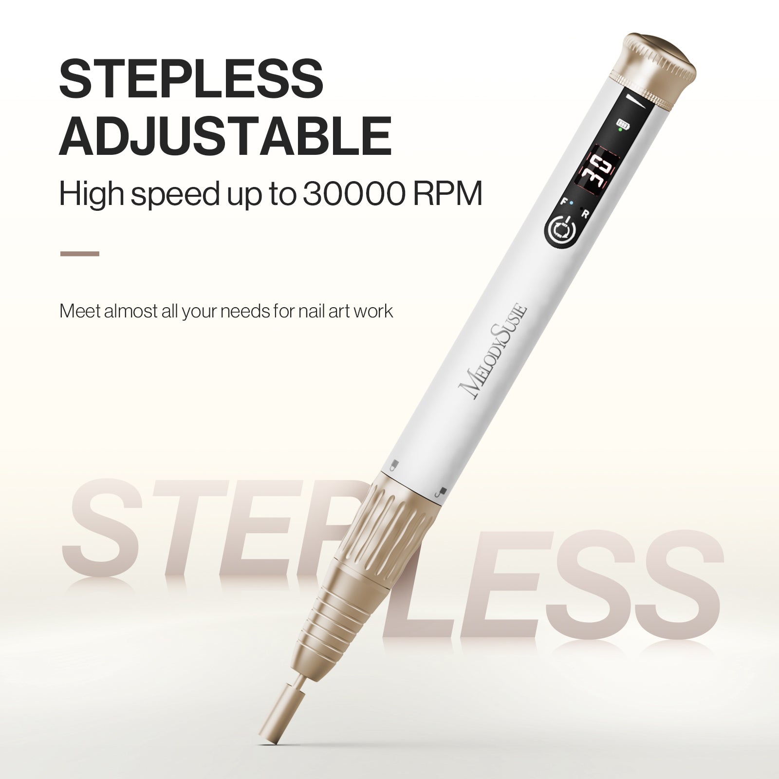 SP1(SM220E)-Cordless & Stepless Speed Rechargeable Nail Drill 30000 RPM (Beginner Set)