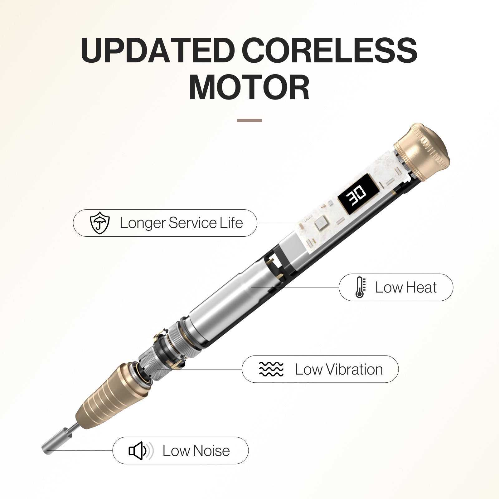 SP1-Cordless & Stepless Speed Rechargeable Nail Drill 30000 RPM(US ONLY)