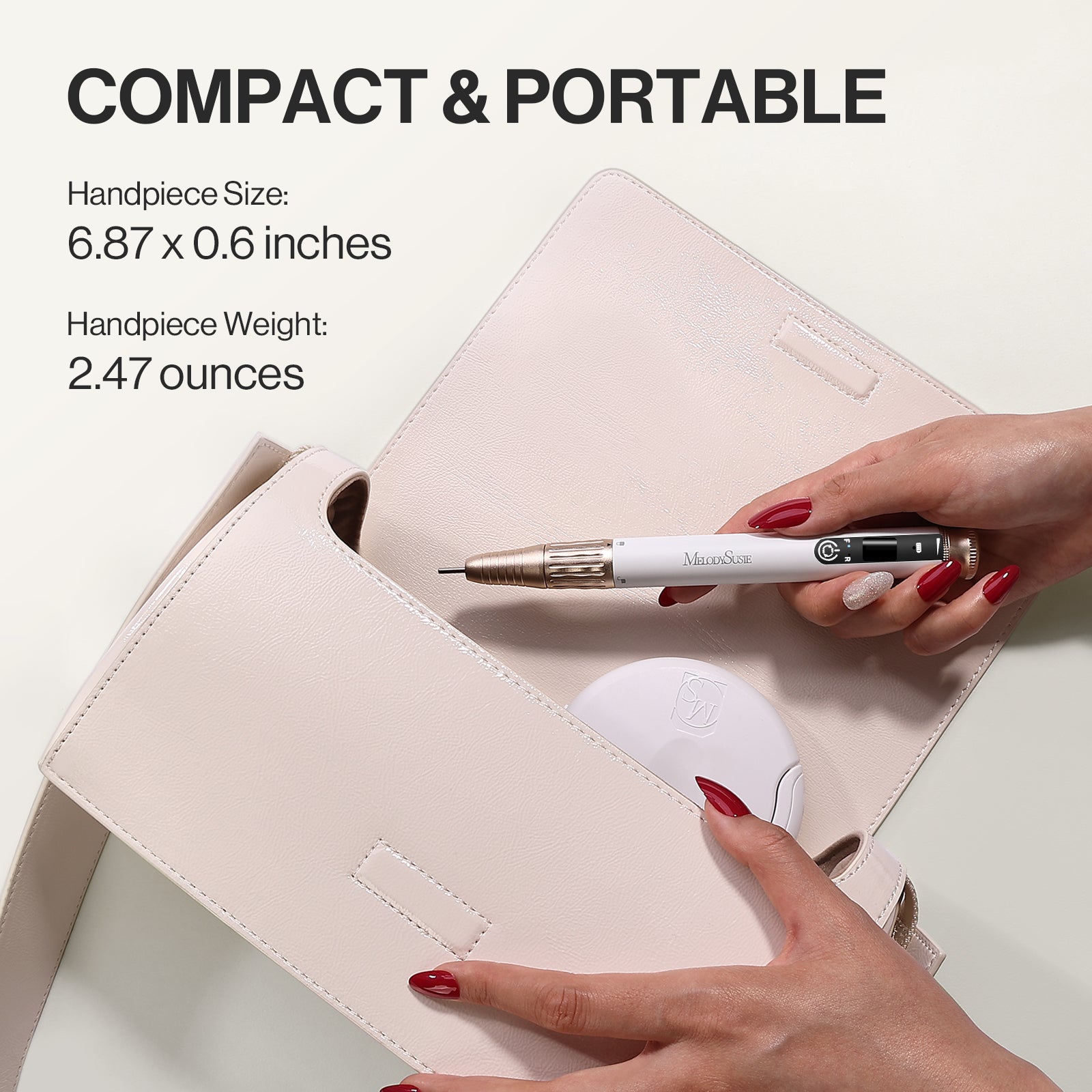 SP1(SM220E)-Cordless & Stepless Speed Rechargeable Nail Drill 30000 RPM (Dust-Free Kit)