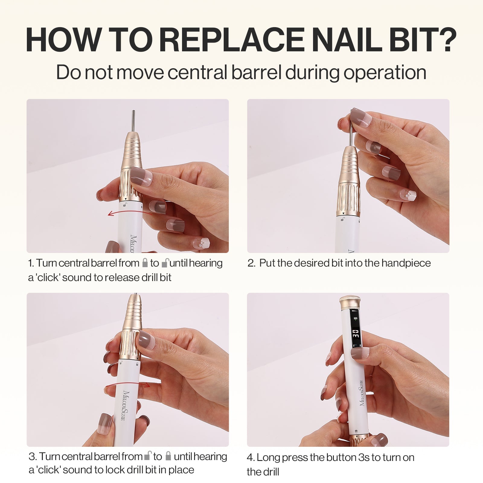 SP1(SM220E)-Cordless & Stepless Speed Rechargeable Nail Drill 30000 RPM (Dust-Free Kit)