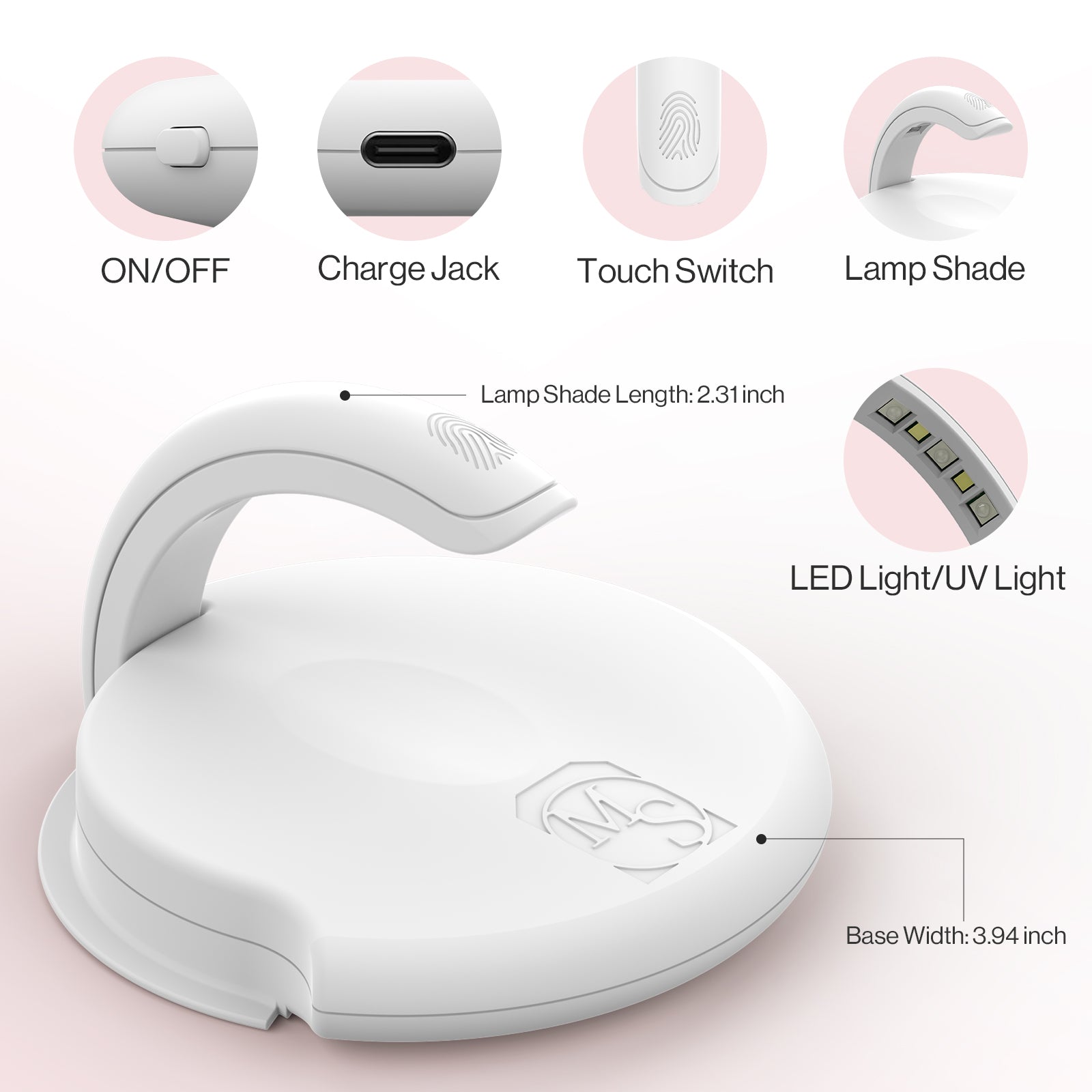 Rechargeable P-Art05M Mini 2 in 1 LED/UV Nail Art Lamp