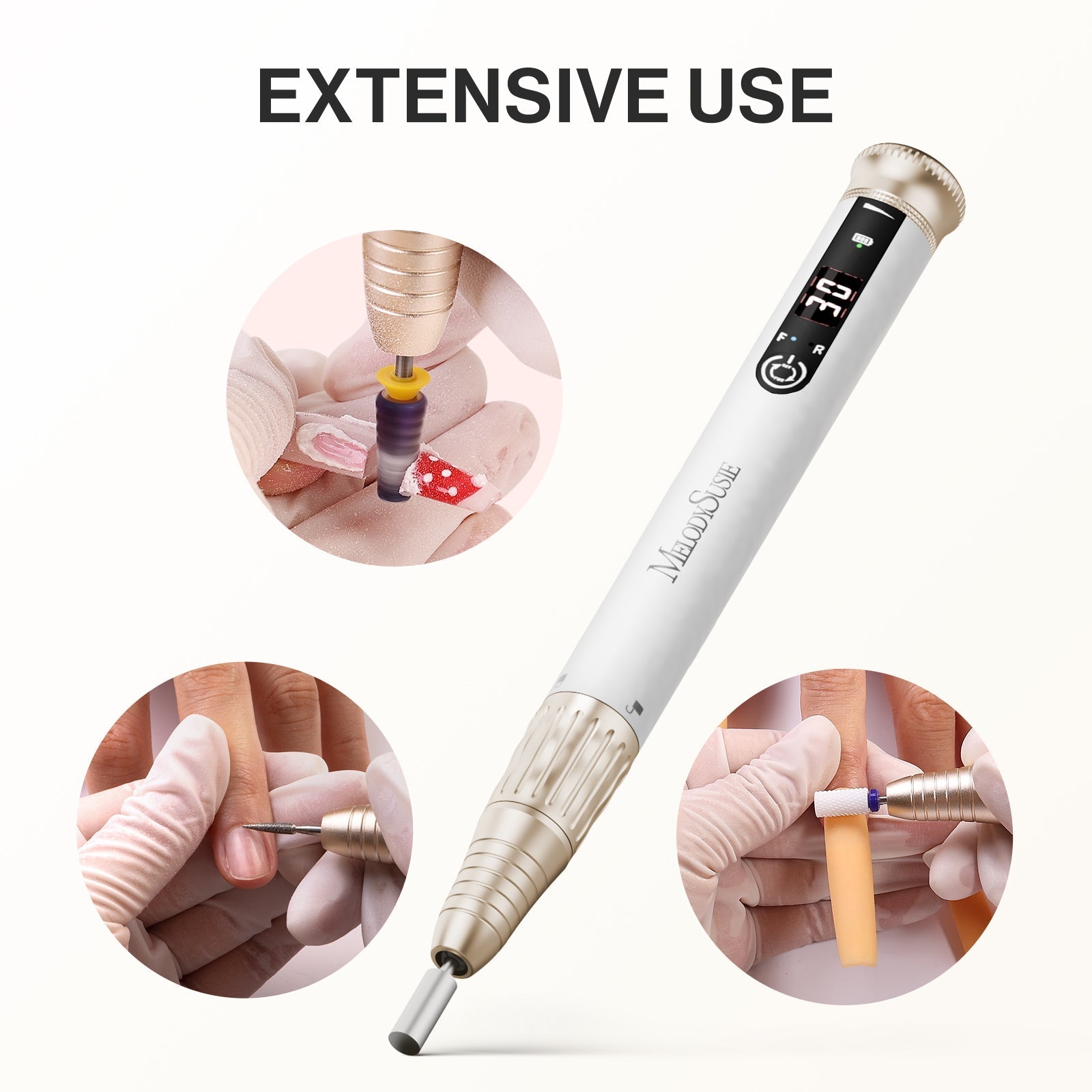 SP1(SM220E)-Cordless & Stepless Speed Rechargeable Nail Drill 30000 RPM (Beginner Set)