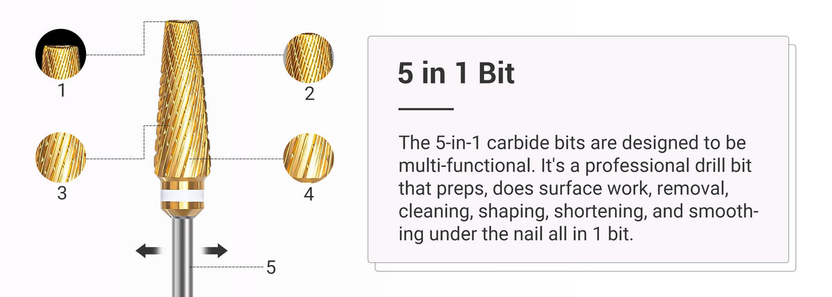 5 in 1 nail drill bit