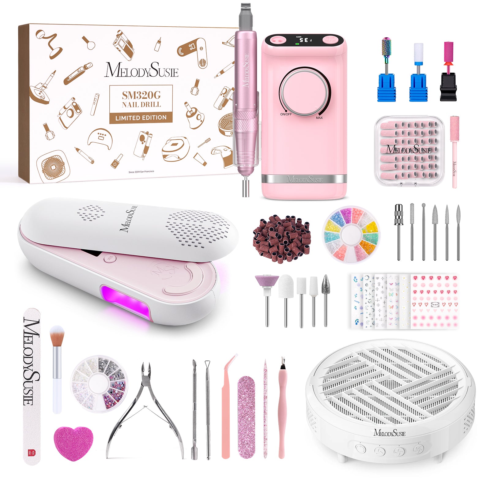 SM320G Rechargeable 35000RPM Nail Drill Gift Box