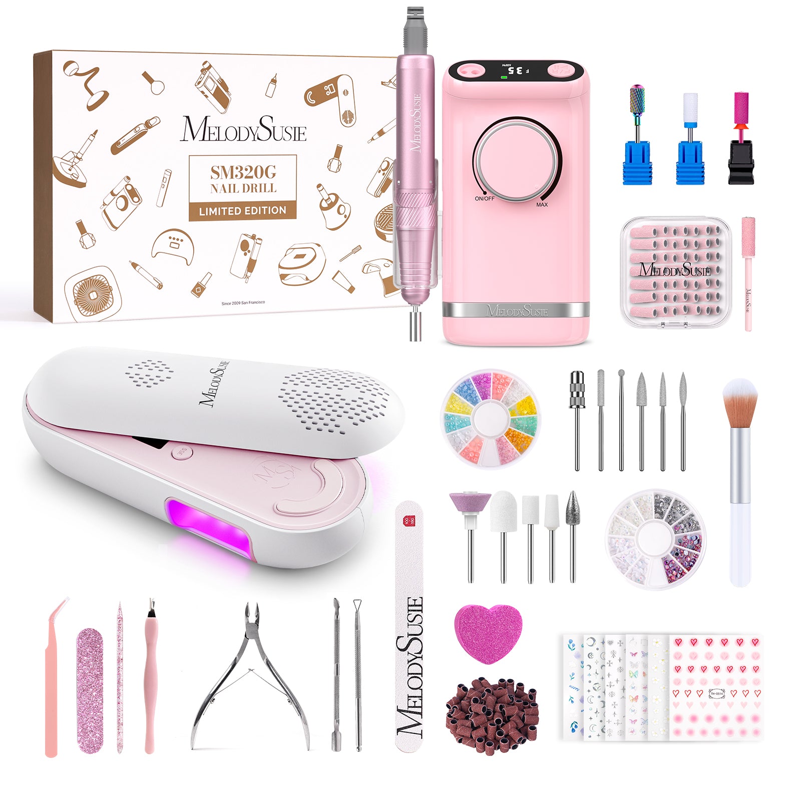 SM320G Rechargeable 35000RPM Nail Drill Gift Box