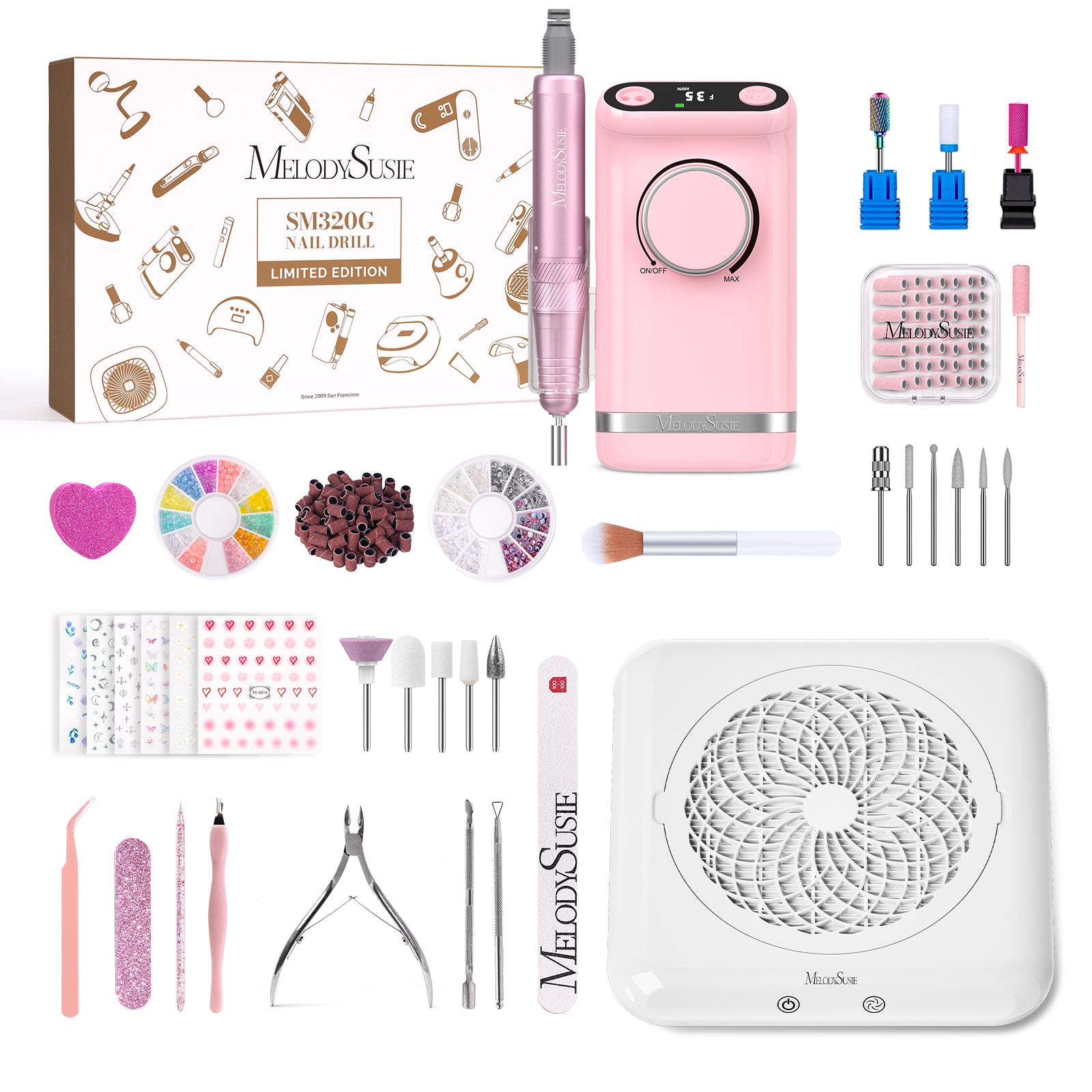 SM320G Rechargeable 35000RPM Nail Drill Gift Box