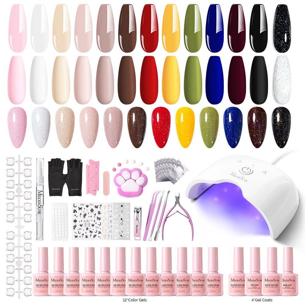 Gel Nail Polish Kit with UV Light