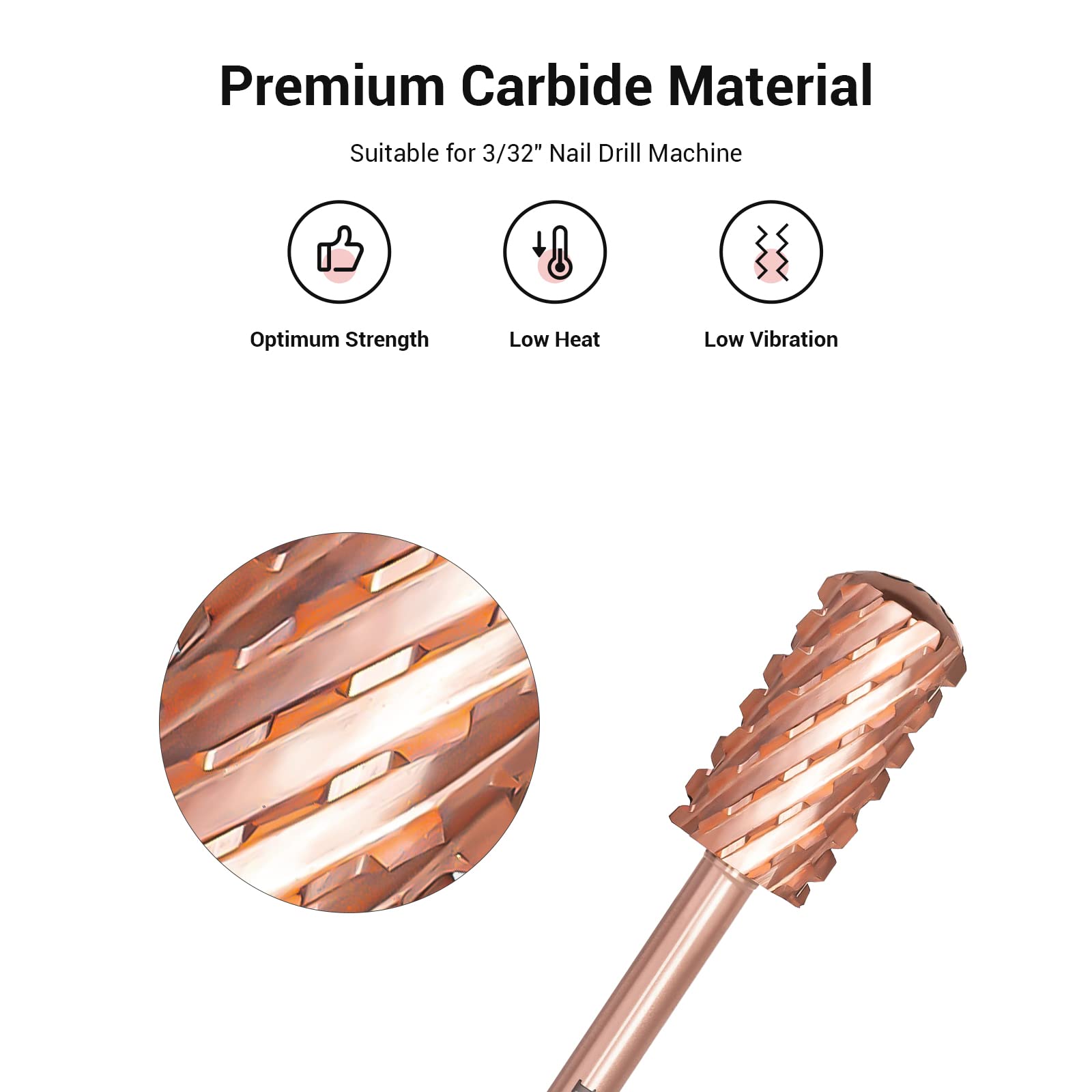 Large Barrel Smooth Top Tungsten Carbide Nail Drill Bits