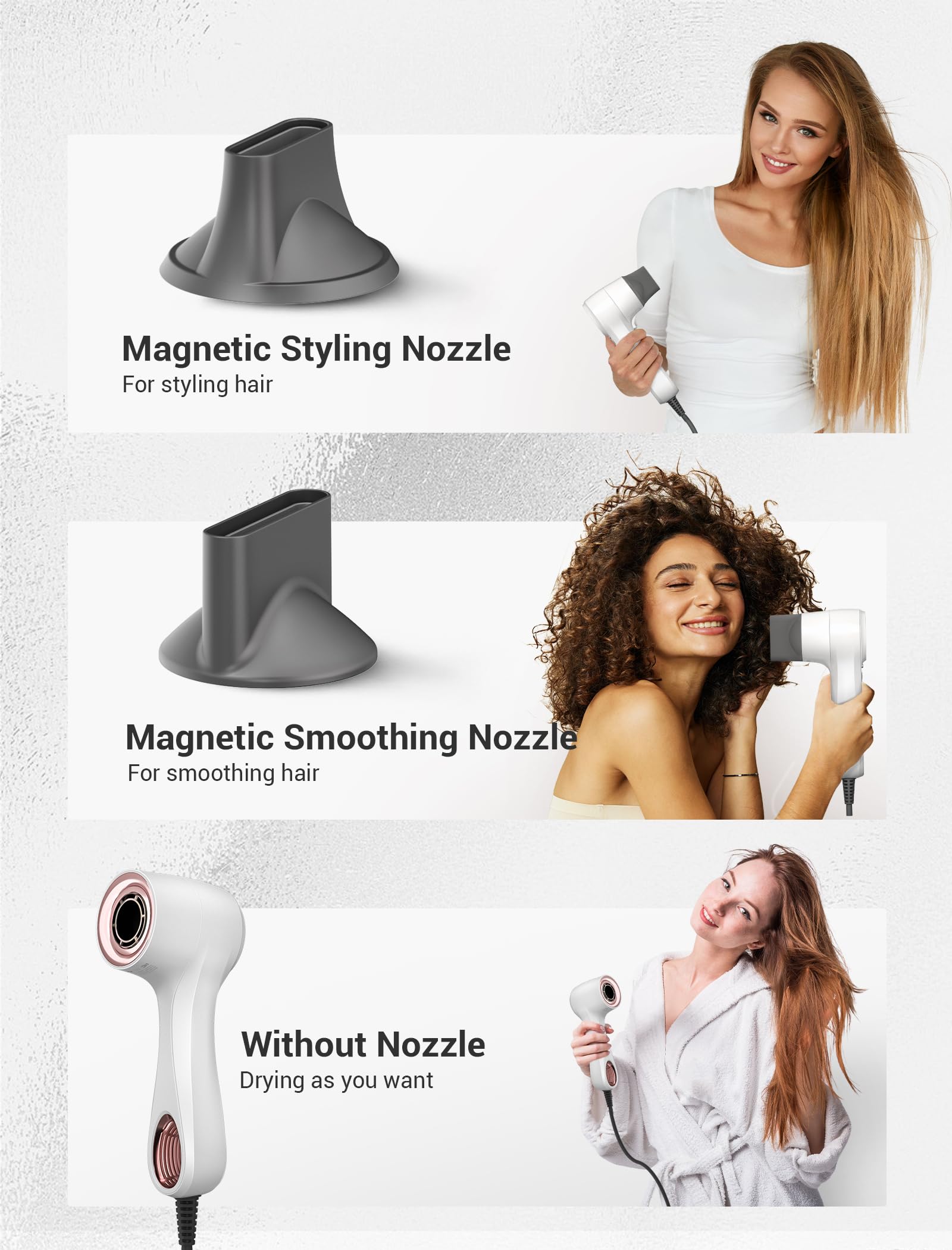 Professional Portable High Speed Hair Dryer - White