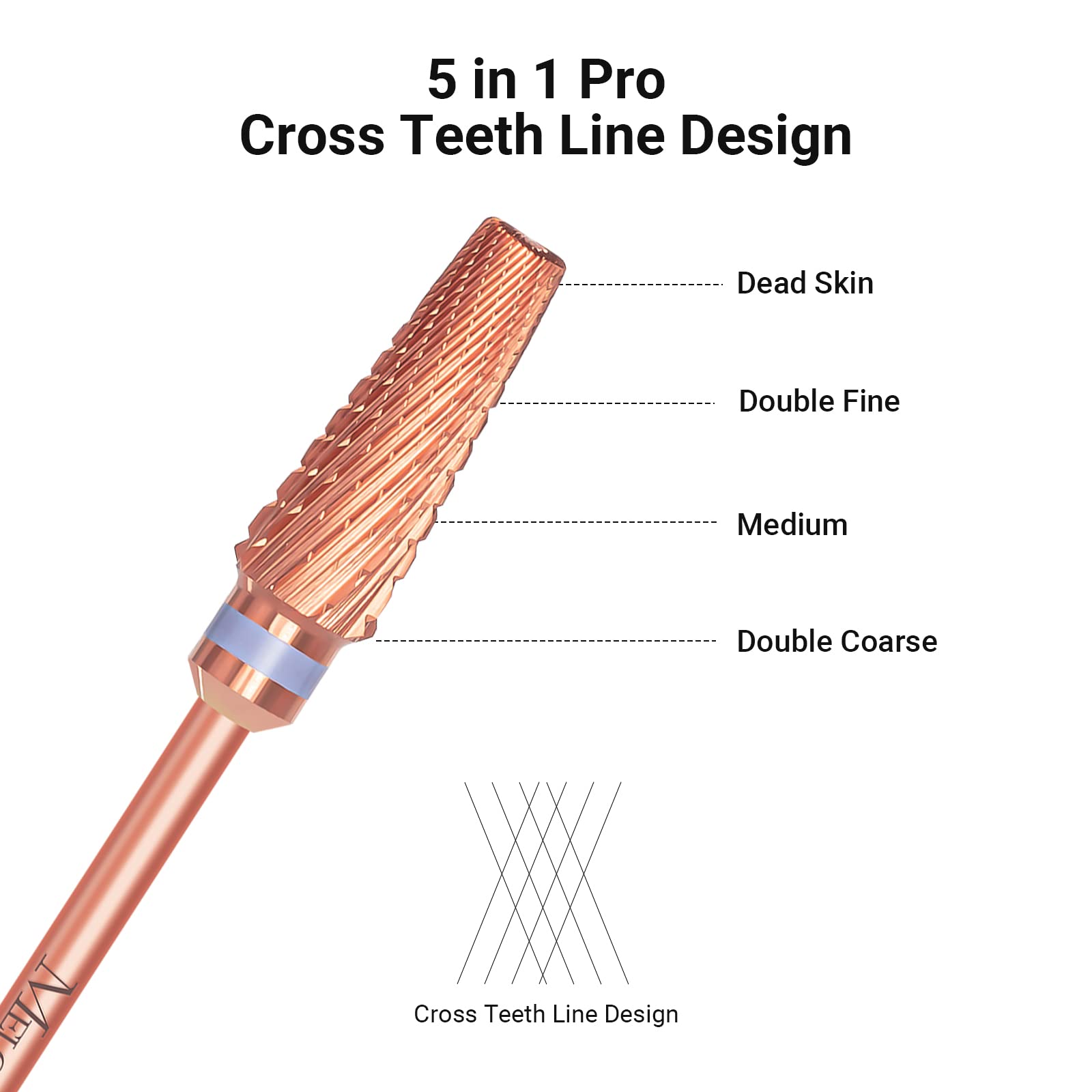 5 in 1 Pro Multi-function Mixed Sizes Tungsten Carbide Nail Drill Bit