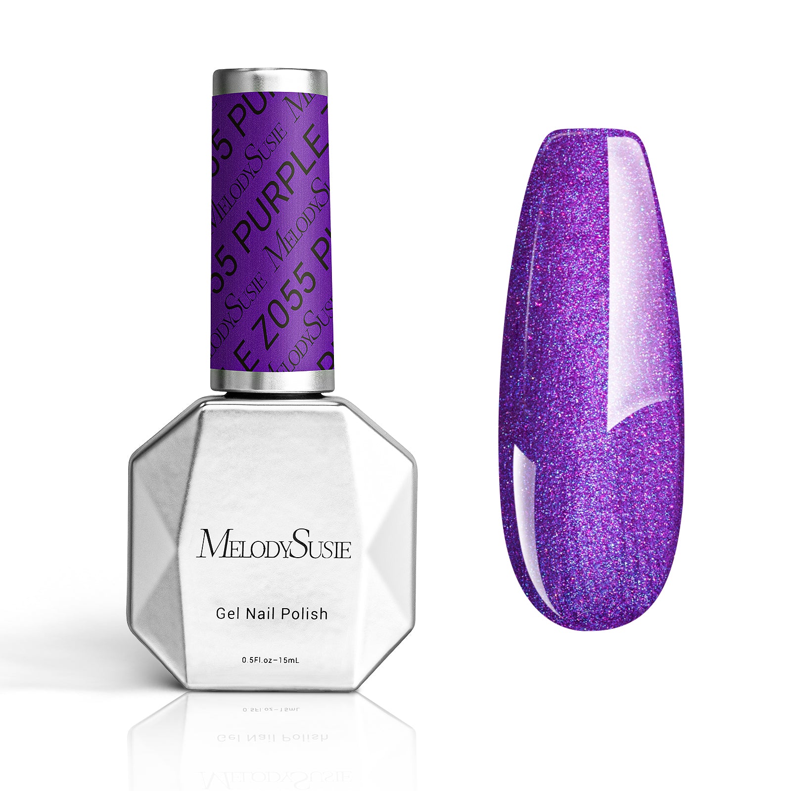 Z055 Purple Shimmer Glitter - Gel Nail Polish(15ml)