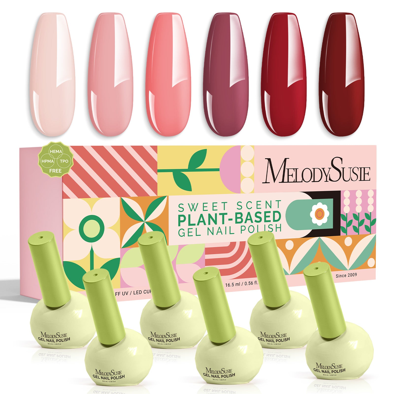 Plant-Based HEMA-Free & HPMA-Free & TPO-Free Gel Nail Polish Set - Christmas Set 16.5ml 6Pcs