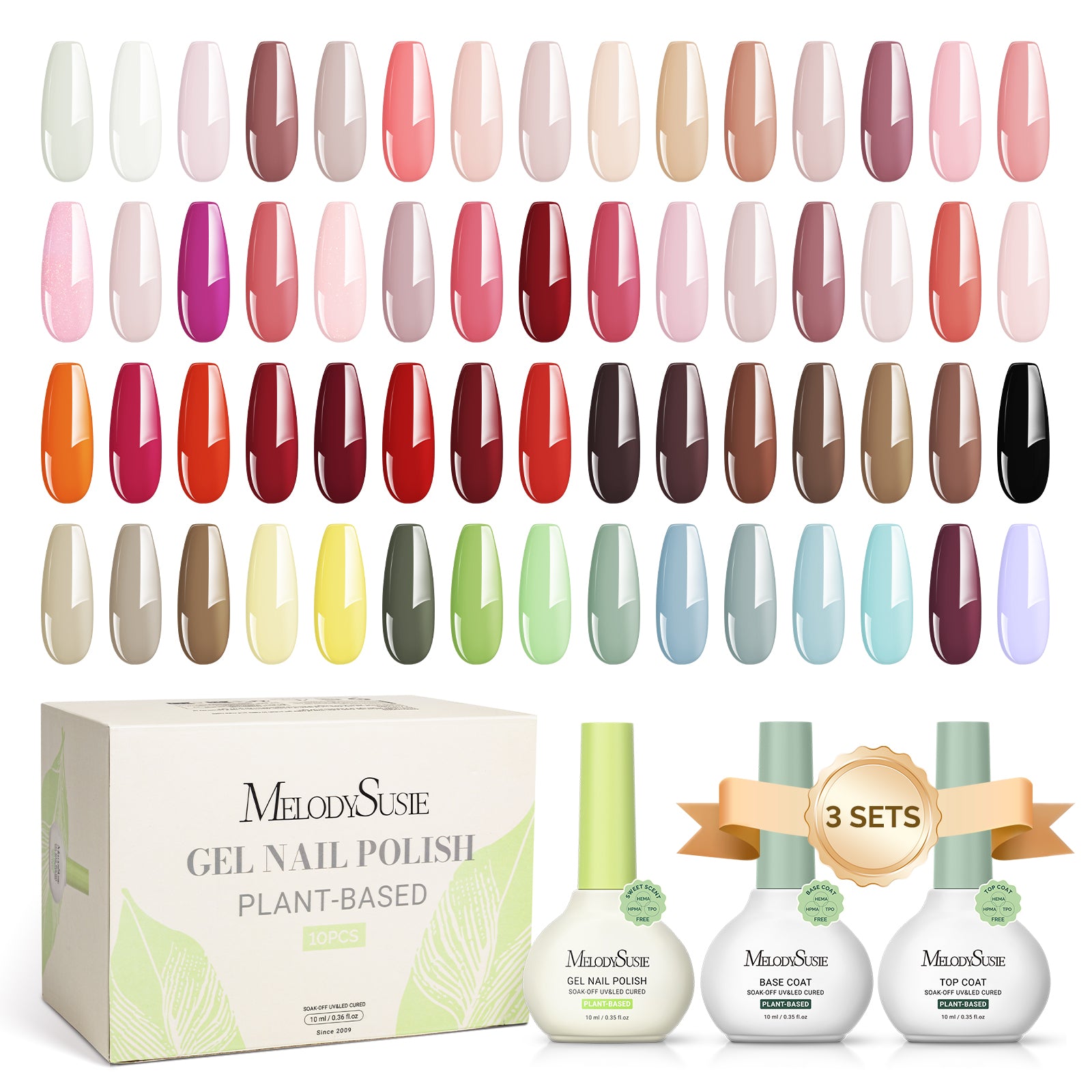 Sweet Scent HEMA-Free & HPMA-Free & TPO-Free Plant-Based Gel Nail Polish Set