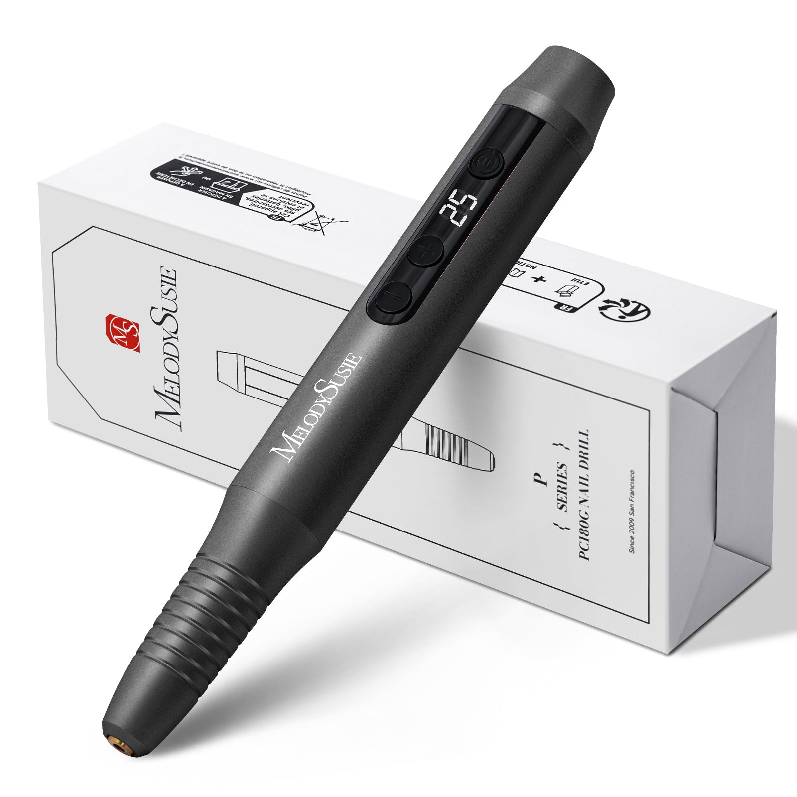 PC180G Pen-Shaped Rechargeable Nail Drill 25,000RPM - Black