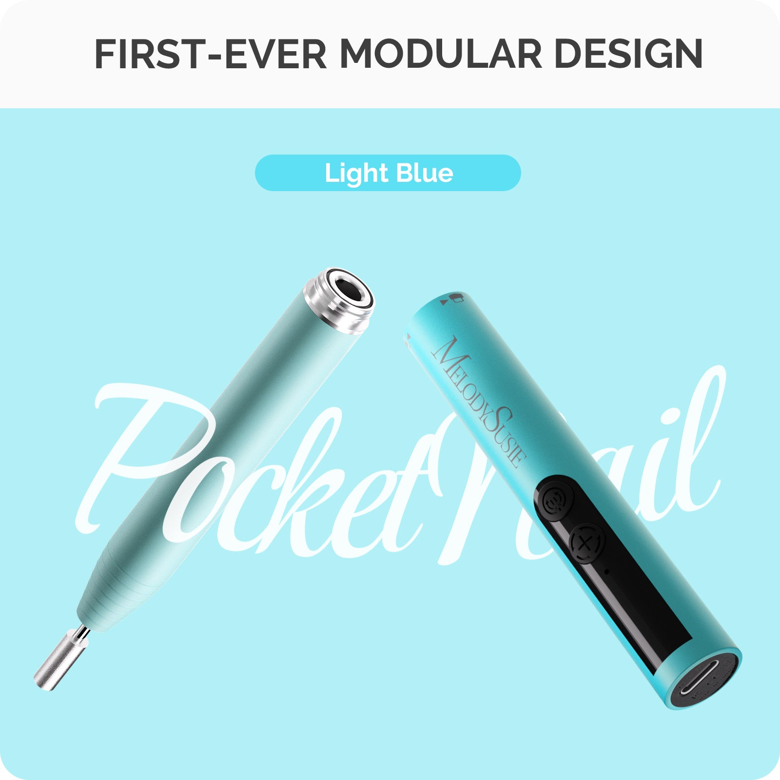 PocketNail PC100GR/PC100G Pen-Shaped Innovative Portable Rechargeable Nail Drill 20,000RPM