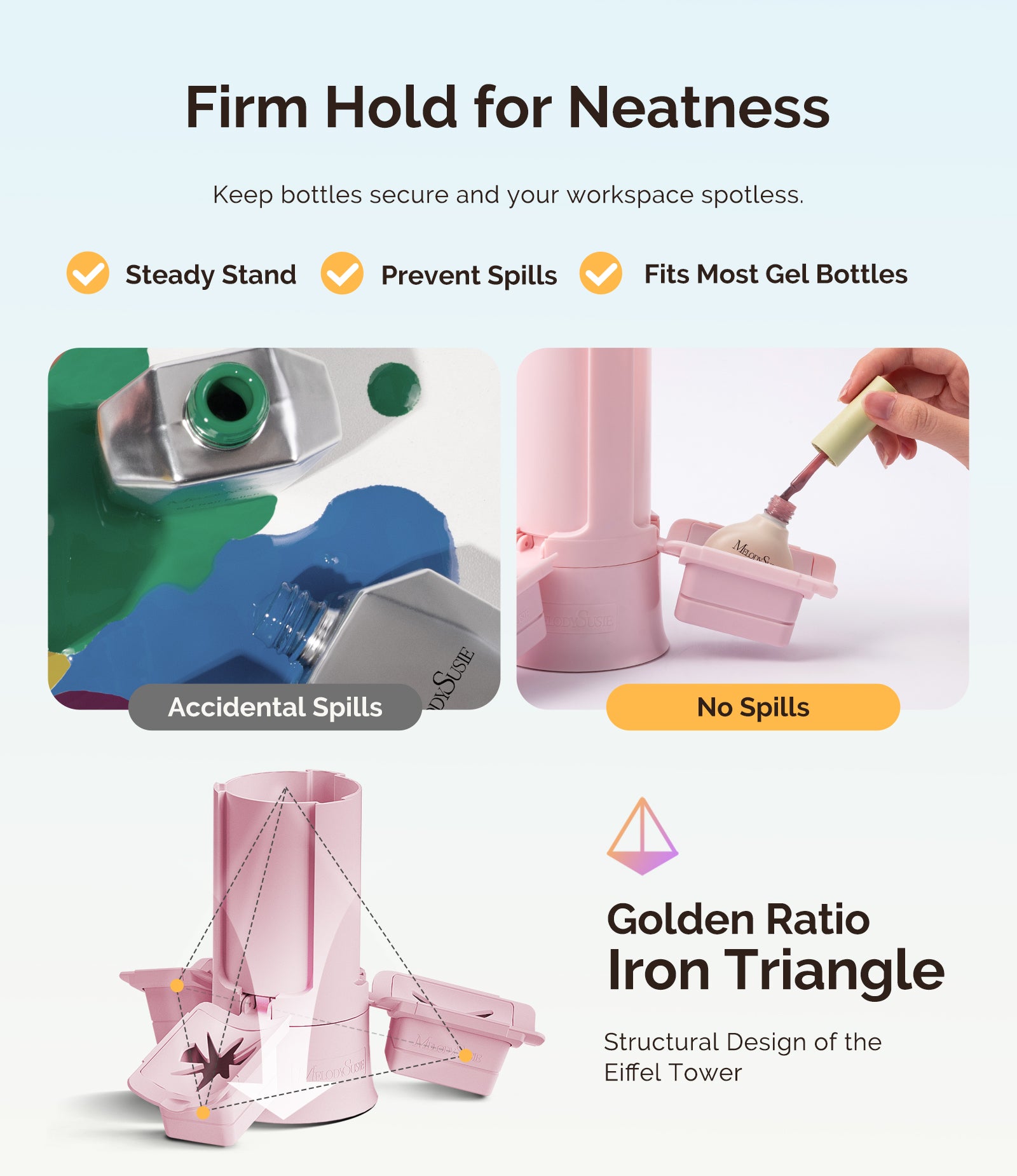 GelCarousel Rotatable Nail Art DIY Station - Pink