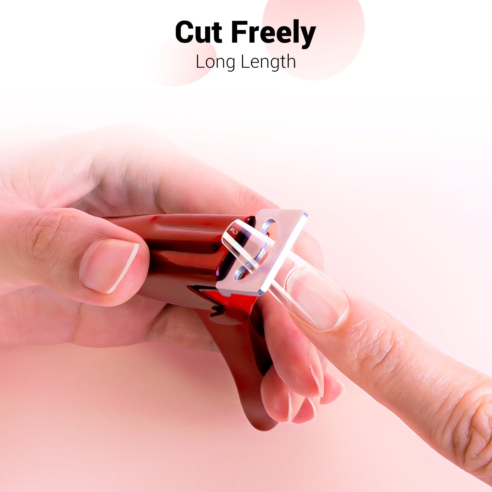 Long Square Nail Tips – Clear Half Cover