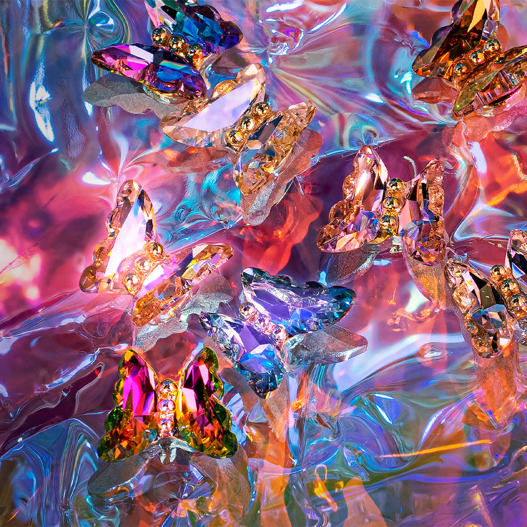 3D Butterfly Shape Glamour Aurora Nail Rhinestones