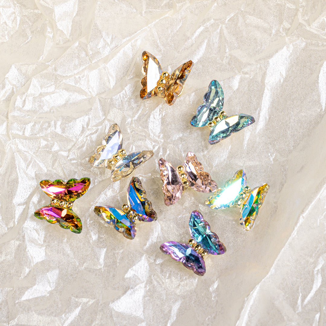 3D Butterfly Shape Glamour Aurora Nail Rhinestones