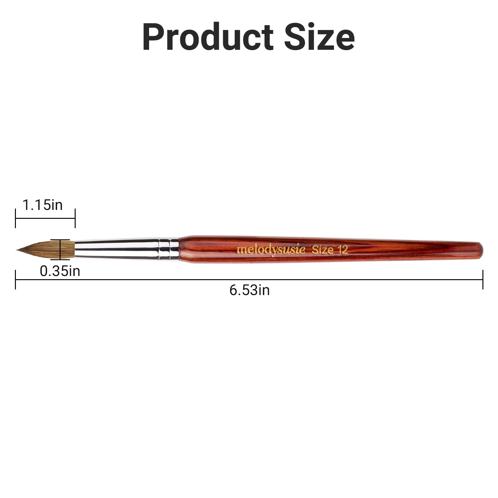 Kolinsky Acrylic Nail Brush - Rosewood Handle