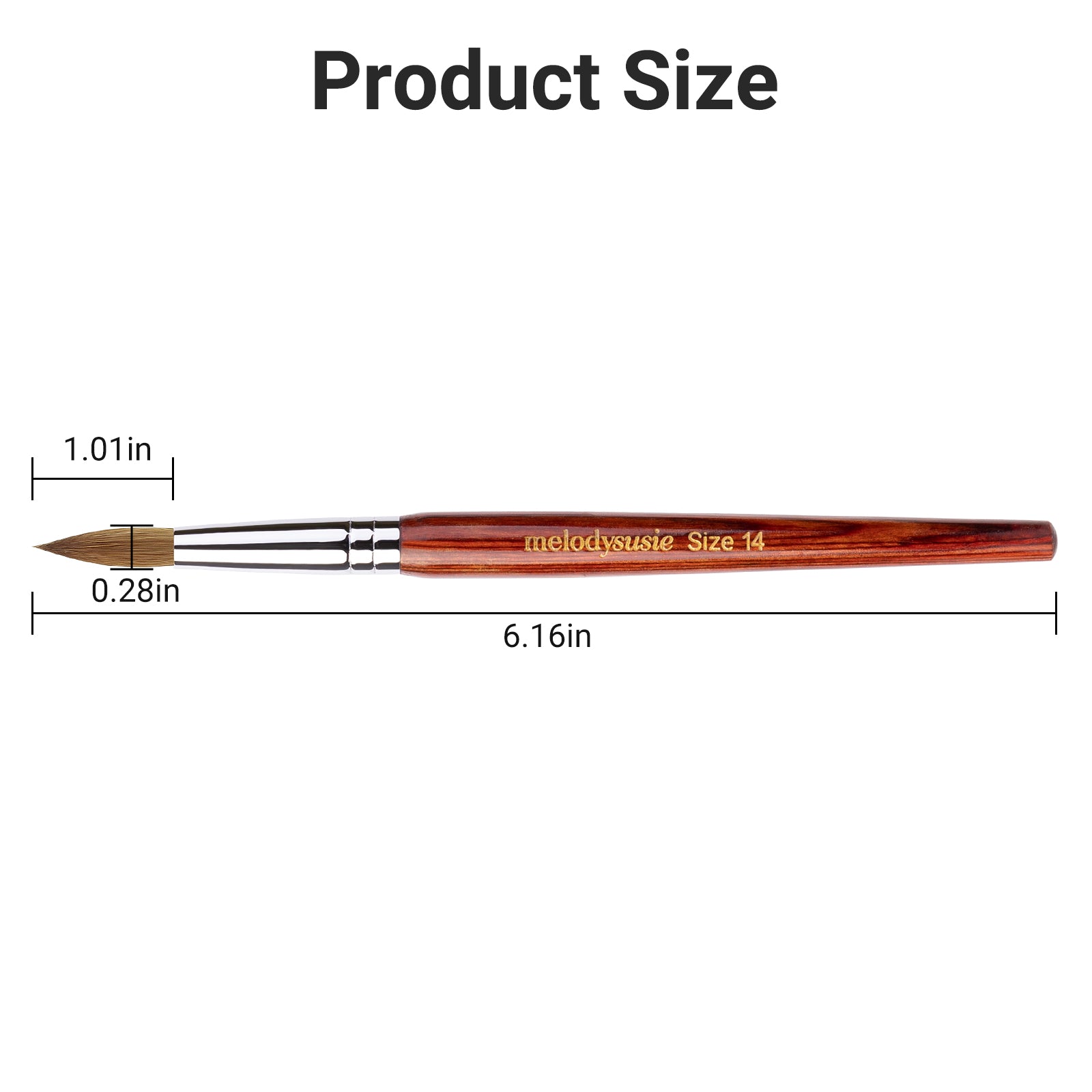 Kolinsky Acrylic Nail Brush - Rosewood Handle