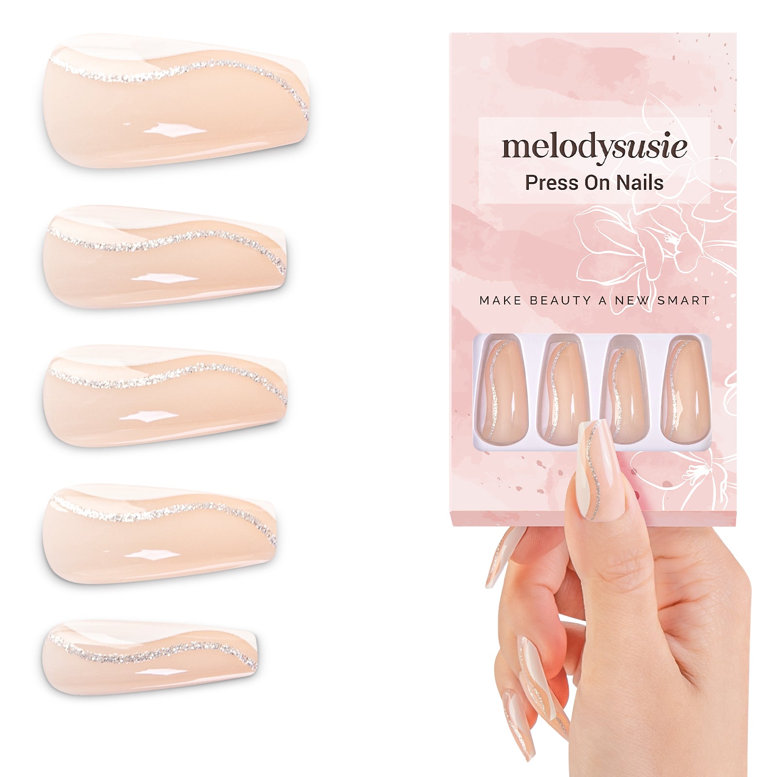 Crystal Clear Acrylic Press On Nails Kits
