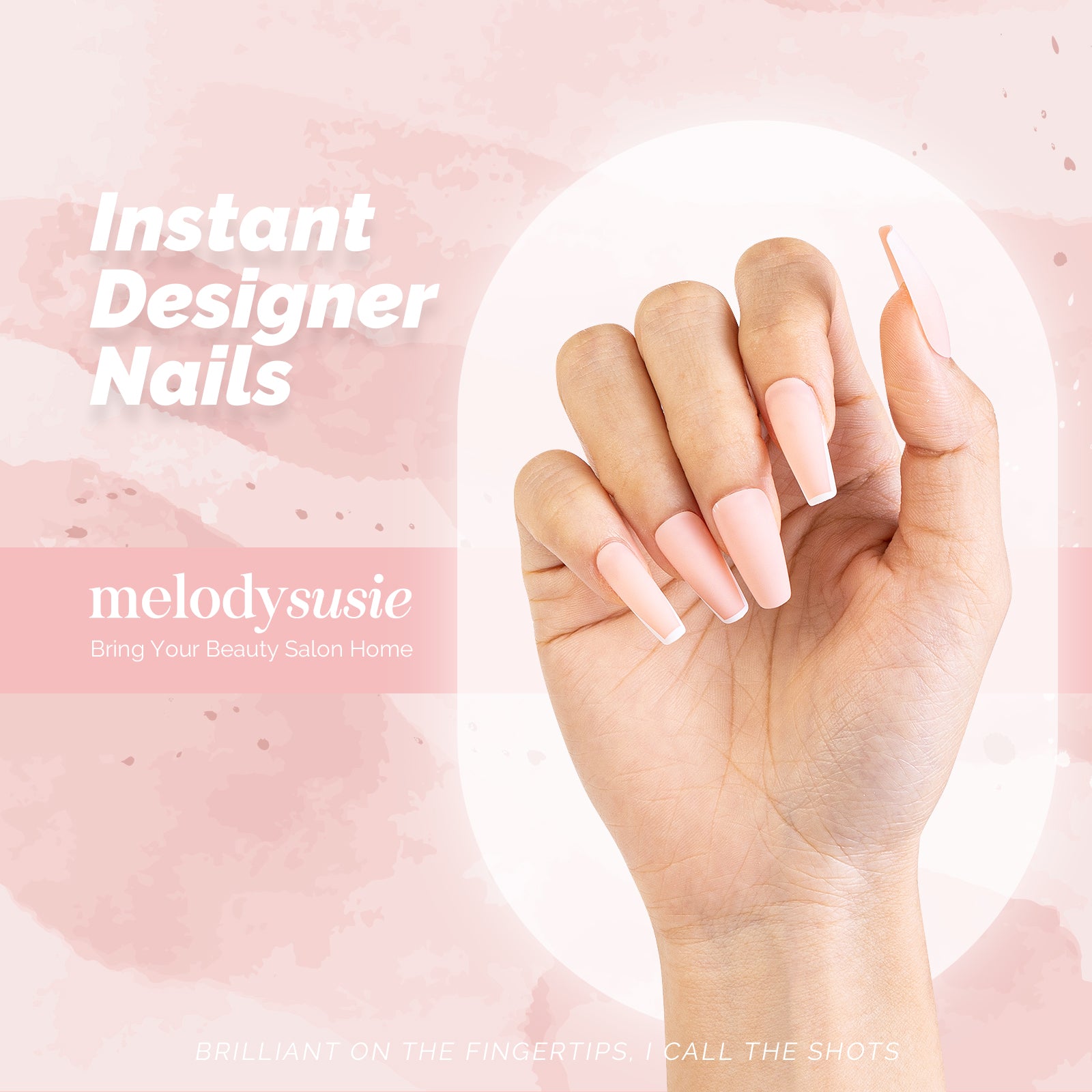 Matt Peach Acrylic Press On Nails Kits