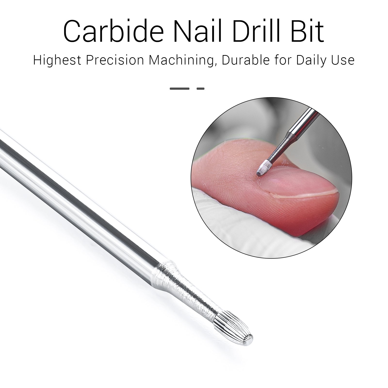 Tungsten Carbide Cuticle Cleaner Safety Nail Drill Bit - Fine (1pc)