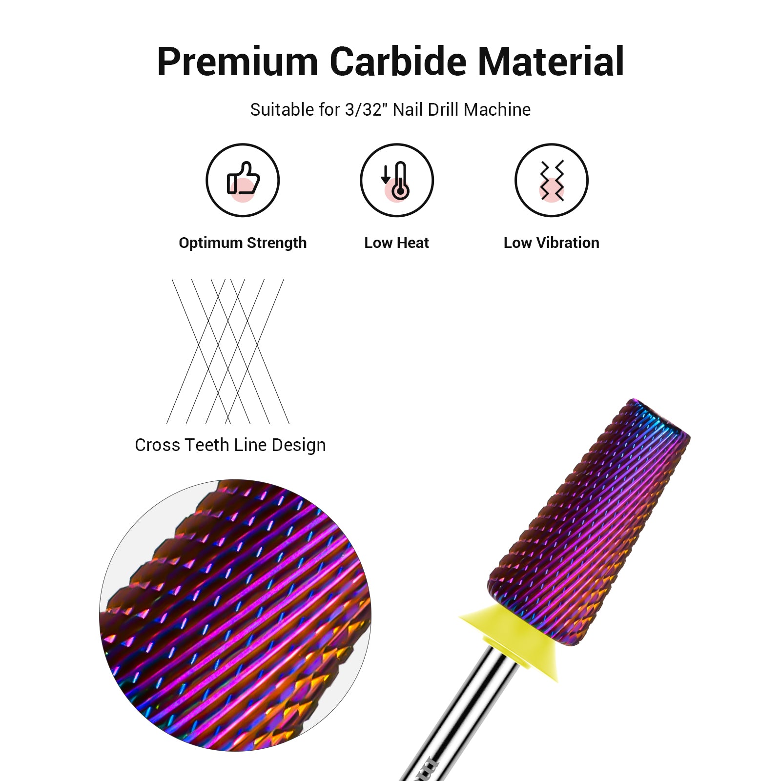 5 in 1 Cross Cut Tungsten Carbide Nail Drill Bits
