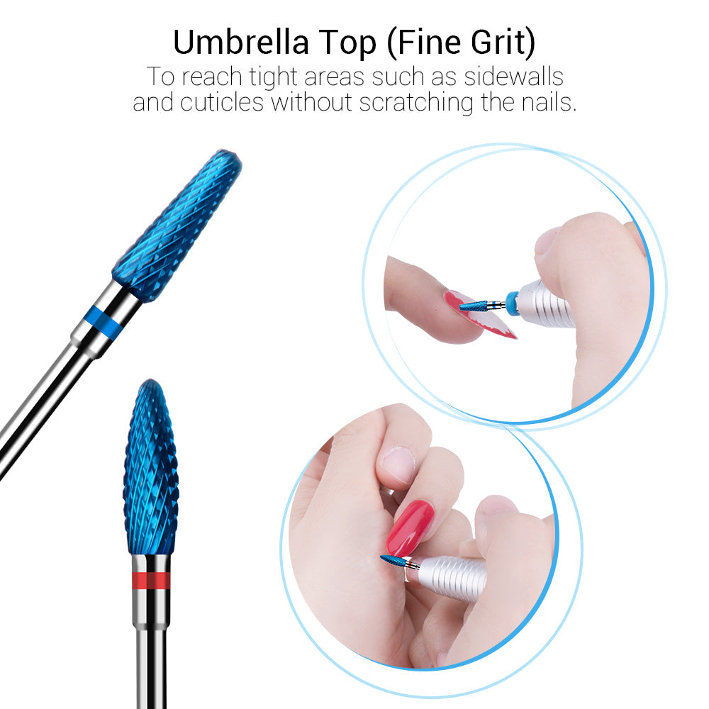 Blue Carbide Nail Drill Bits Set (7pcs)