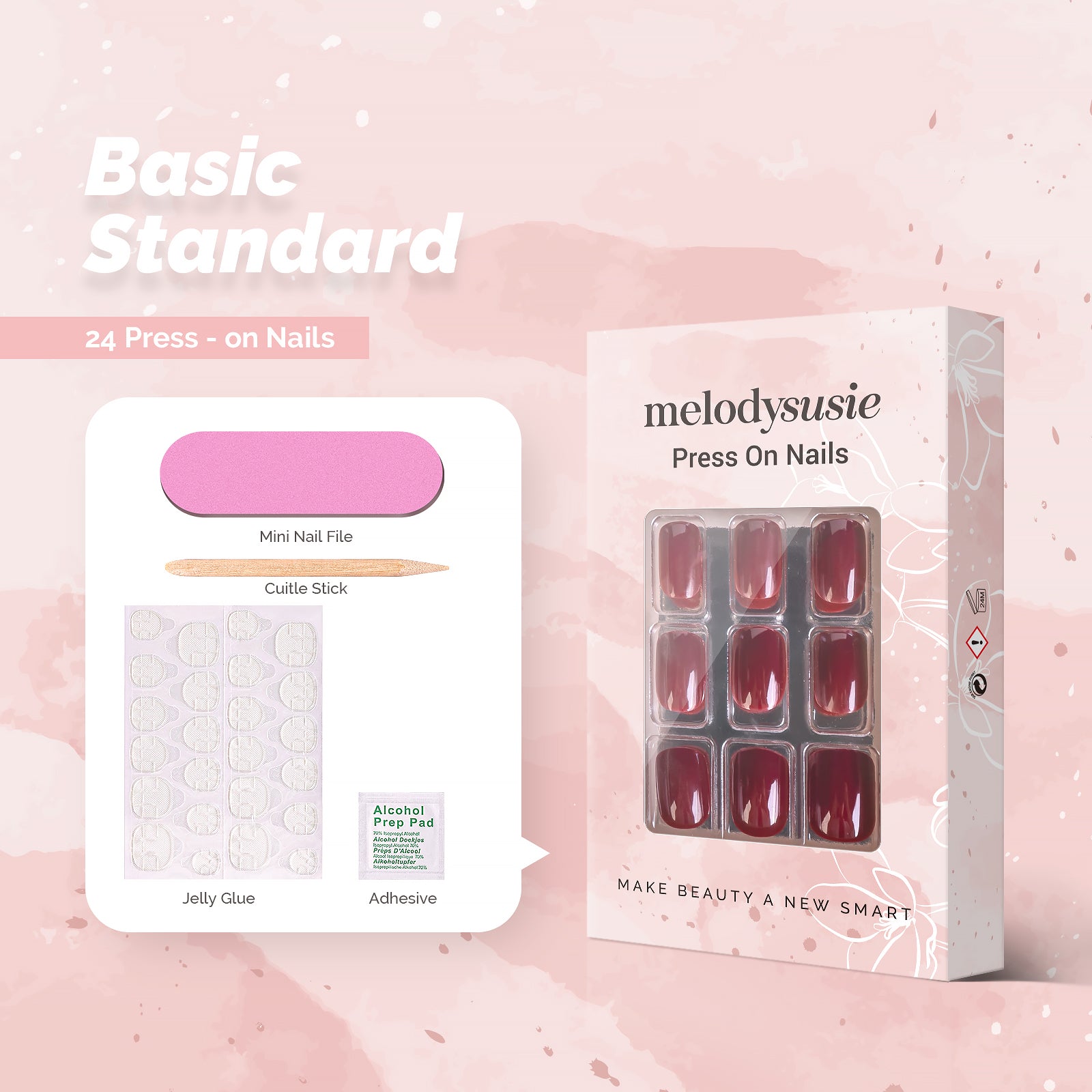 Scarlet Acrylic Press On Nails Kits