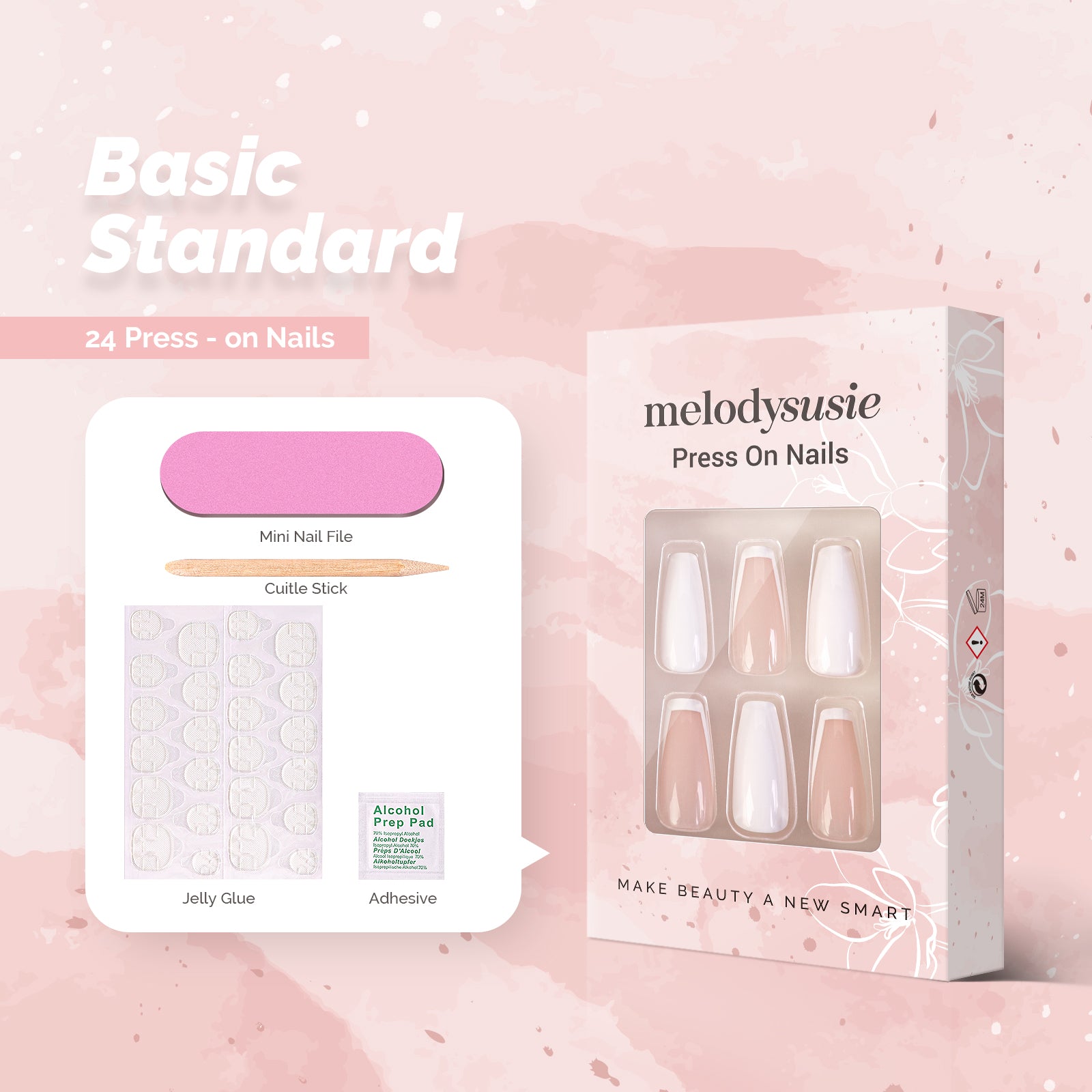 White Lie Acrylic Press On Nails Kits