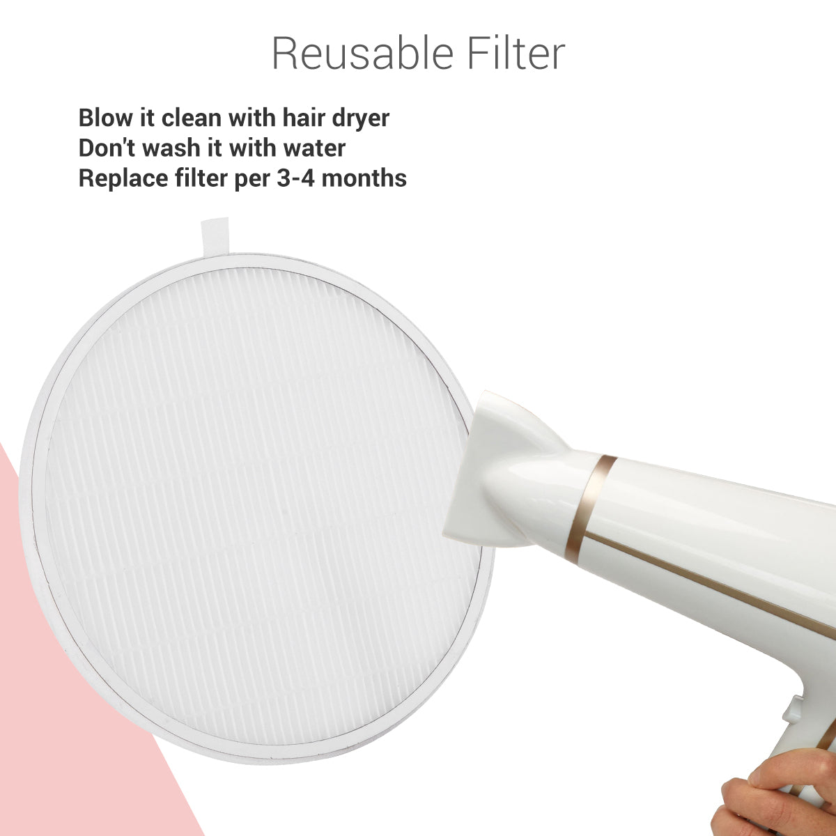 nail dust collector-reusable filter