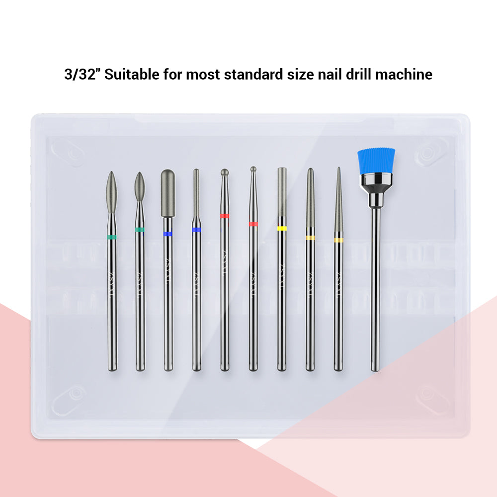 Diamond Cuticle Nail Drill Bits Set 10Pcs