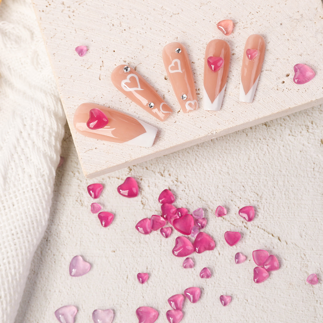 UV Light Color Change Peach Heart Rhinestones for Nail Art Decoration